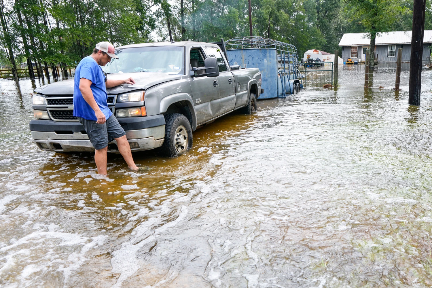 Flooding near Honey Island, Texas, in the aftermath of Tropical Storm Edouard, on Wednesday.
