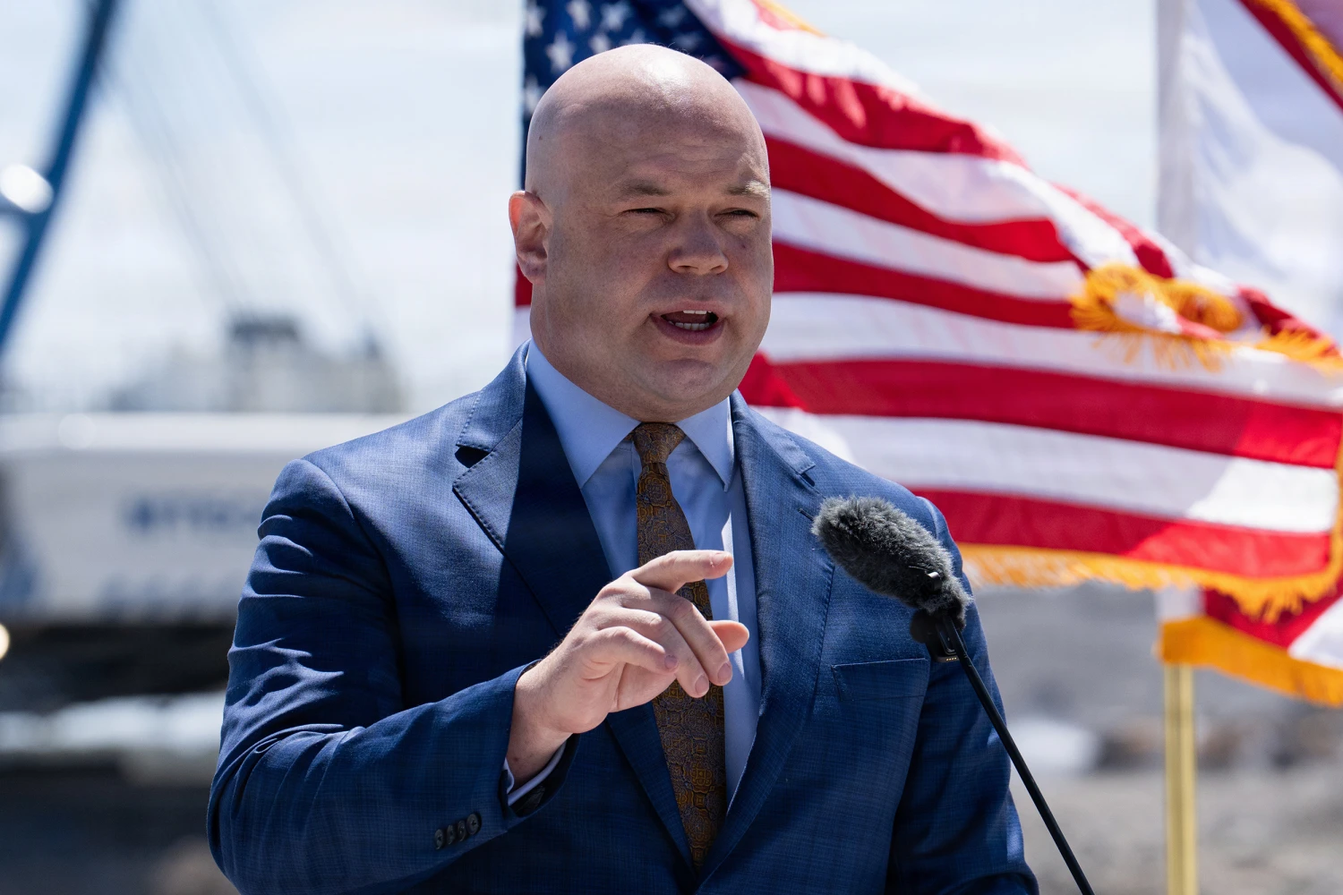 In this image provided by the U.S. Army Corps of Engineers, Assistant Secretary of the Army for Civil Works Adam Telle speaks April 13, 2026, to announce action to complete the Everglades Agricultural Area (EAA) Reservoir Project, in South Bay, Fla.