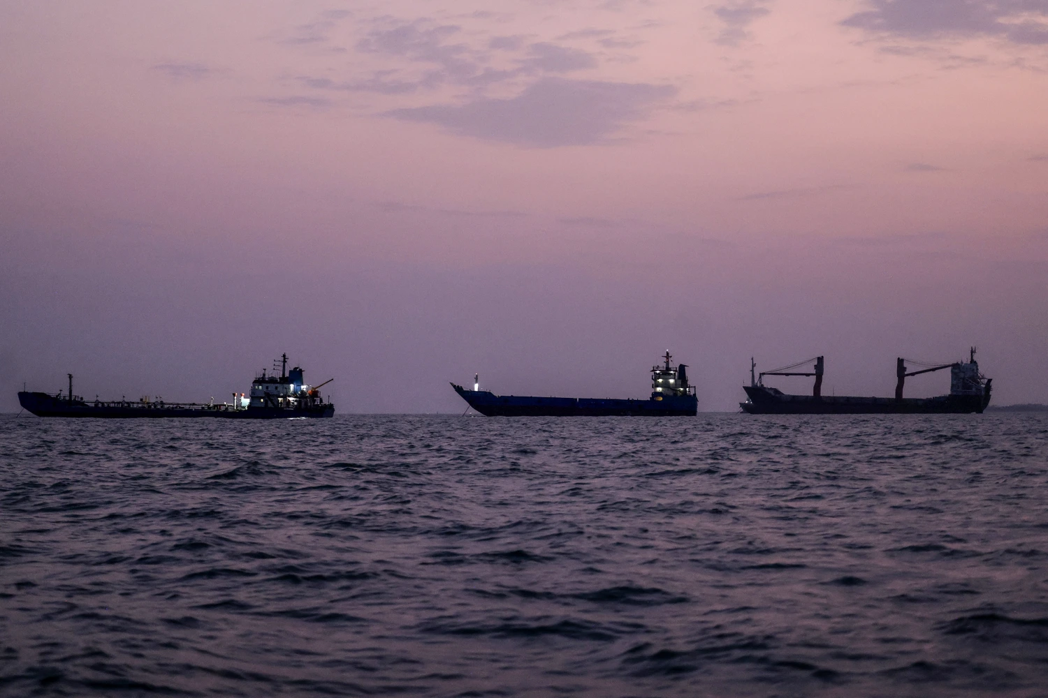 Vessels transit the Strait of Hormuz off the coast of the port city of Bandar Abbas in southern Iran on September 5, 2026.