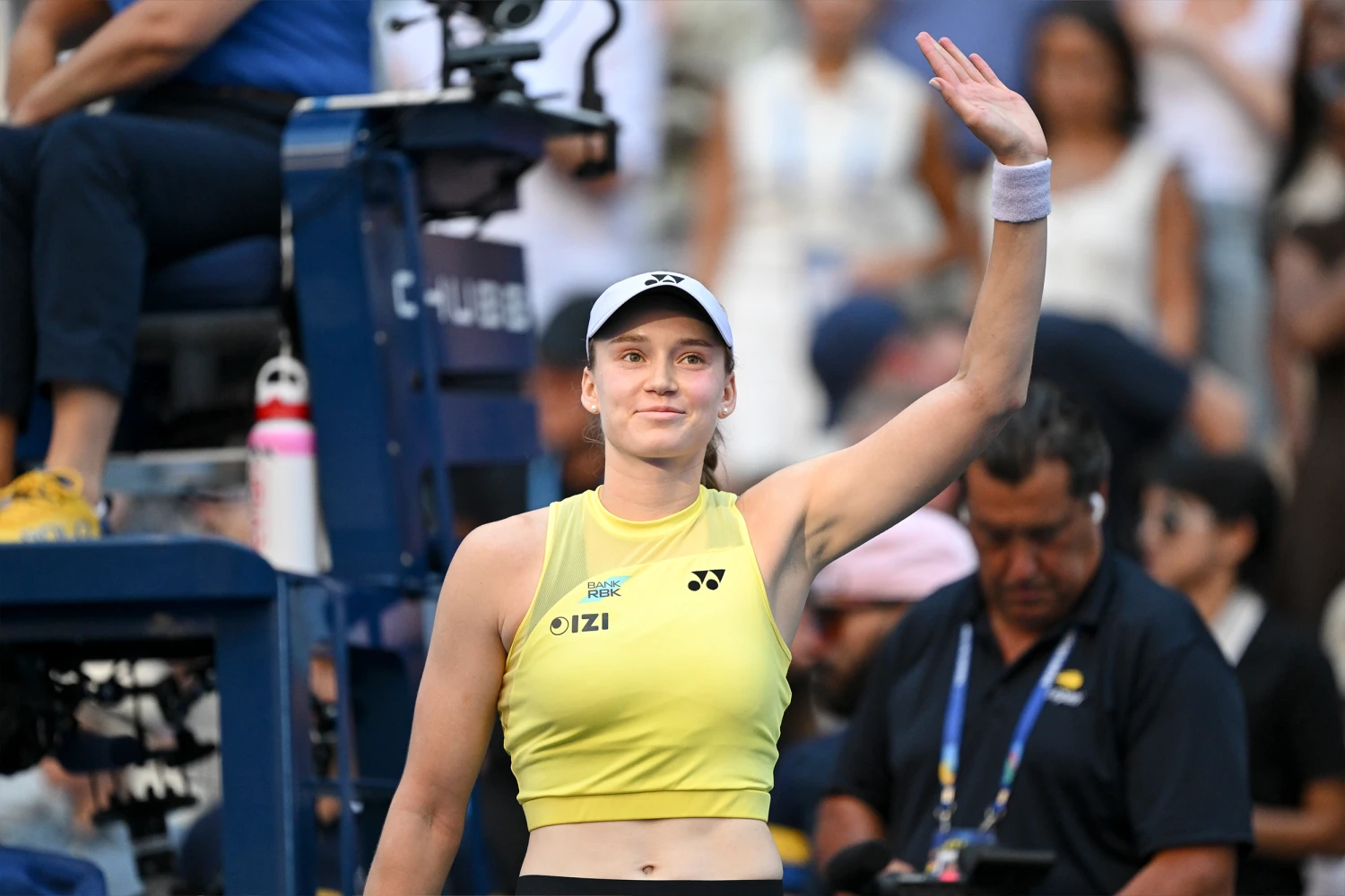 NEW YORK, NEW YORK - SEPTEMBER 07: Elena Rybakina reacts after winning a Women's Singles match on Day Nine of the 2026 US Open at USTA Billie Jean King National Tennis Center on Monday, September 7, 2026 in Flushing, NY. (Photo by Ben Solomon/USTA via Getty Images)