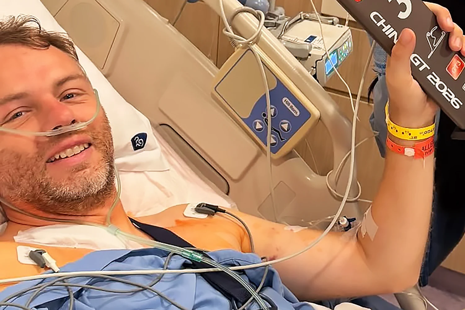 British driver Ollie Millroy in hospital follwoing a crash during the GT Championship race in Shanghai, China on 5 Sept. 2026.