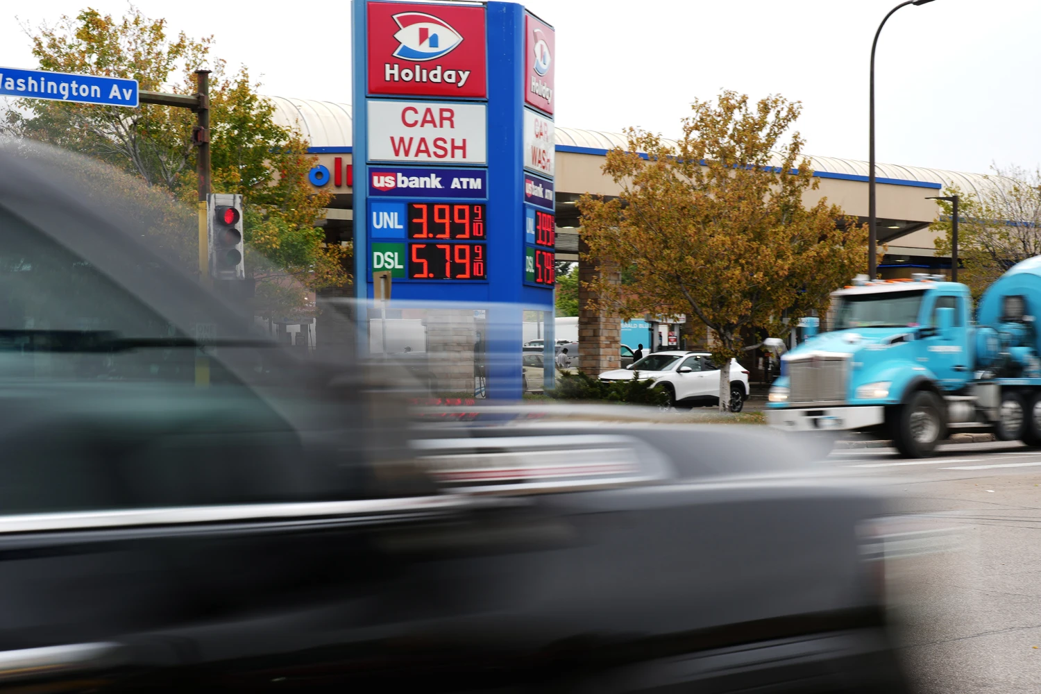 Gas station prices on display, Friday, Sept. 4, 2026 in Minneapolis.