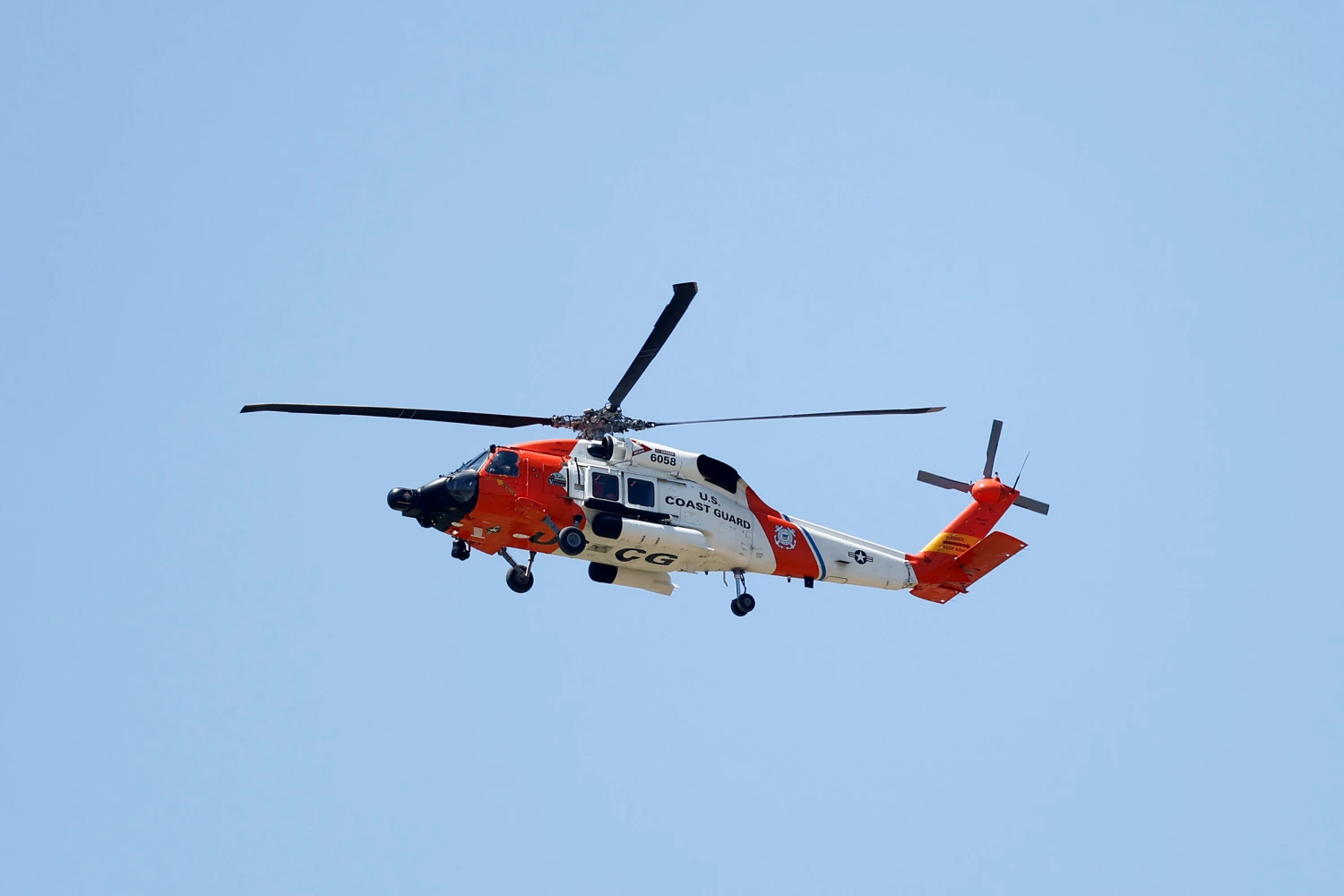 A U.S. Coast Guard helicopter.