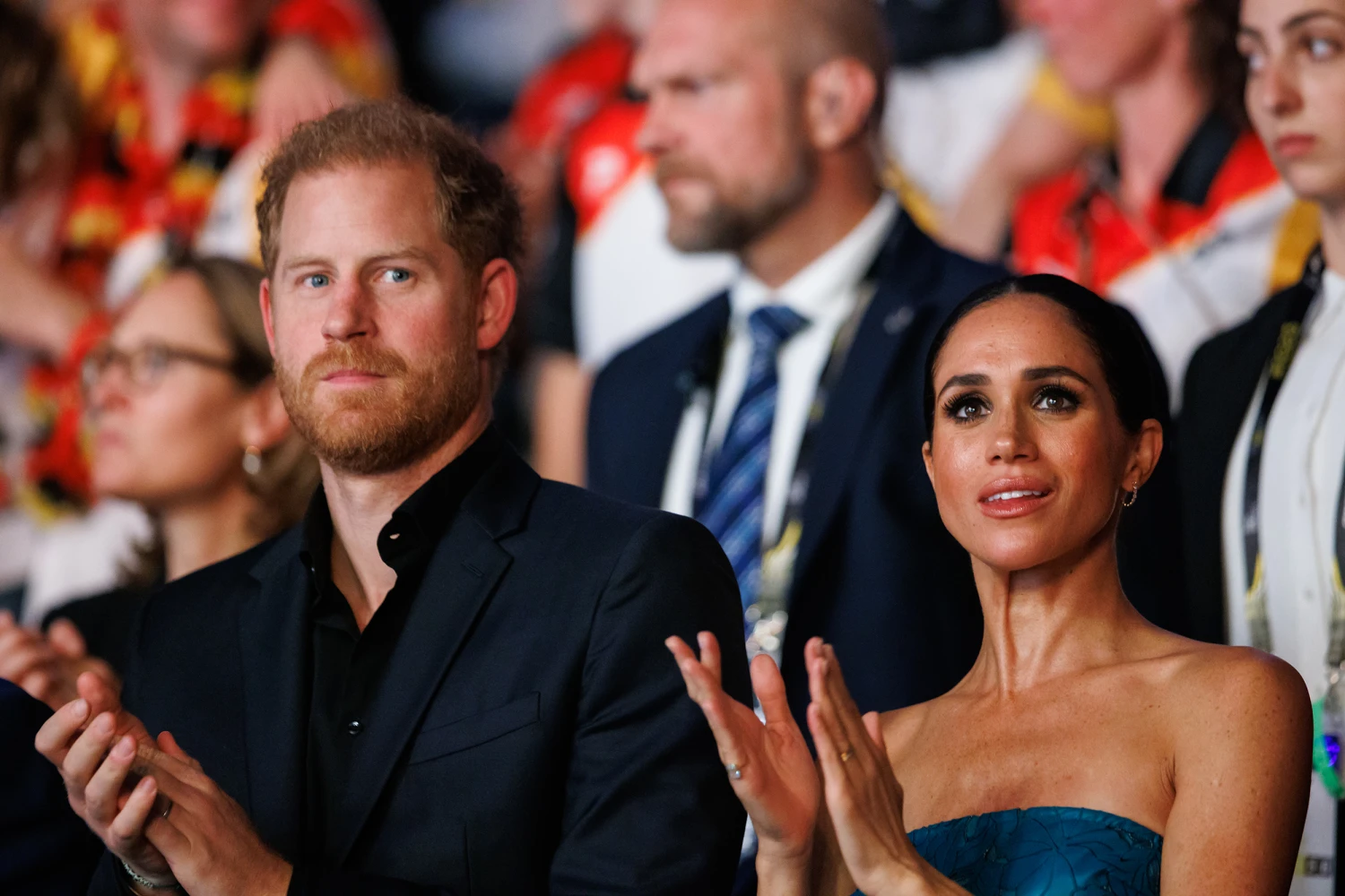 Prince Harry and Meghan in Duesseldorf, Germany in 2023.