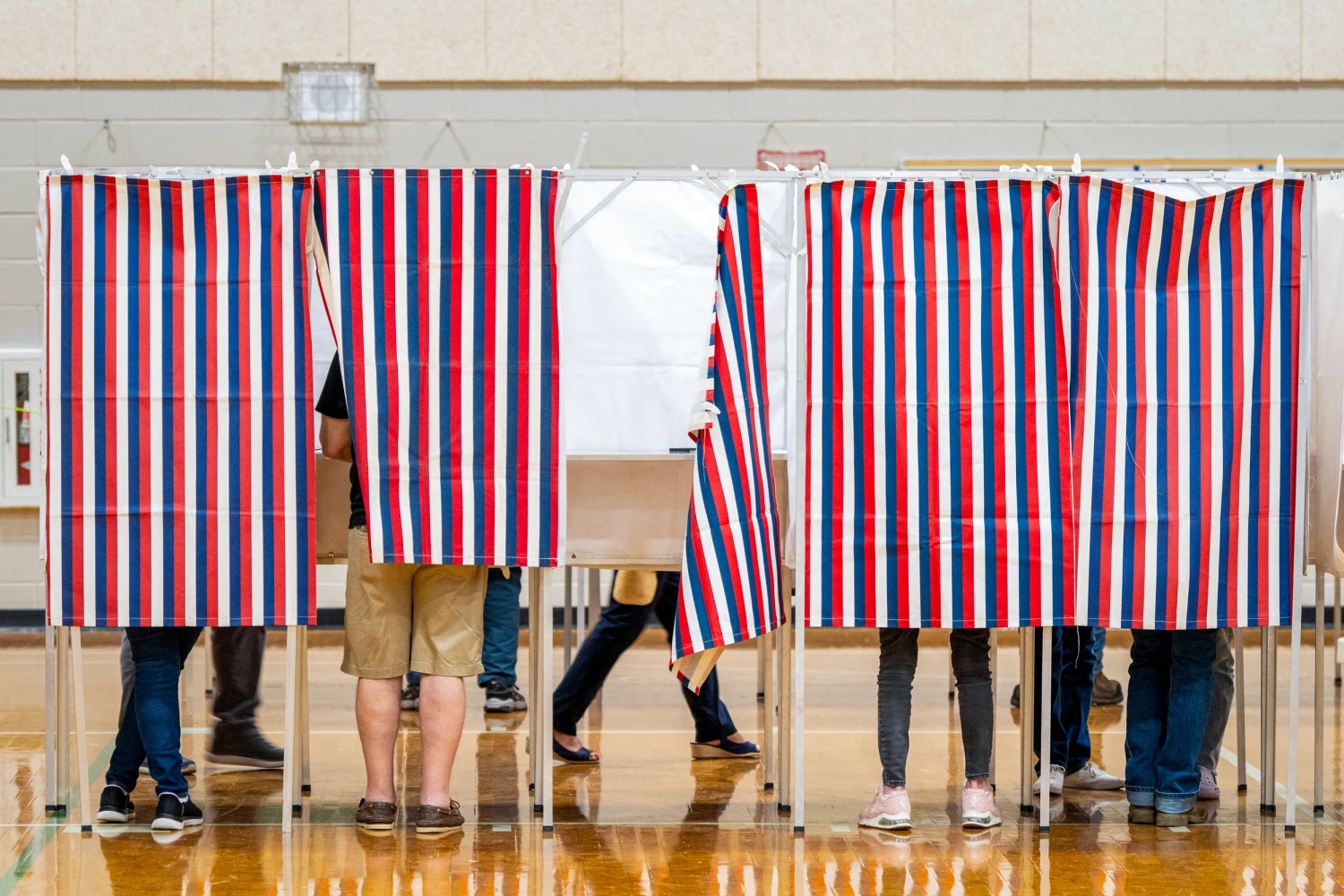 Voters cast their ballots at a polling location in Hooksett, N.H., on Sept. 8, 2026.