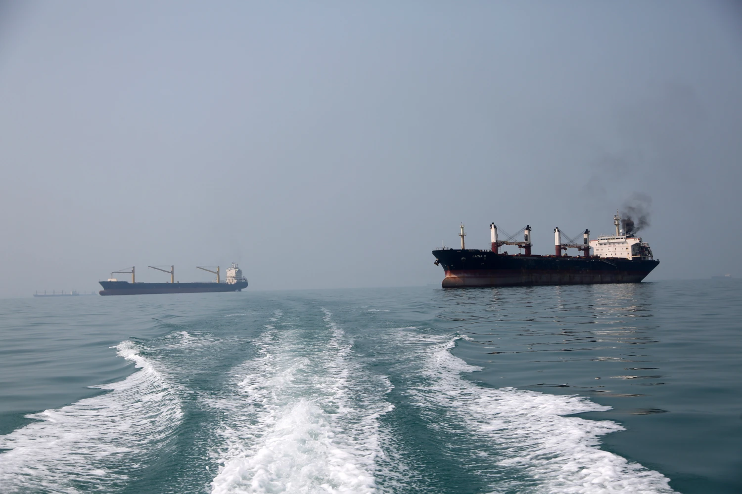 Iranian oil tankers off the coast of Bandar Abbas, Iran, in the Strait of Hormuz on Sept. 9 2026.