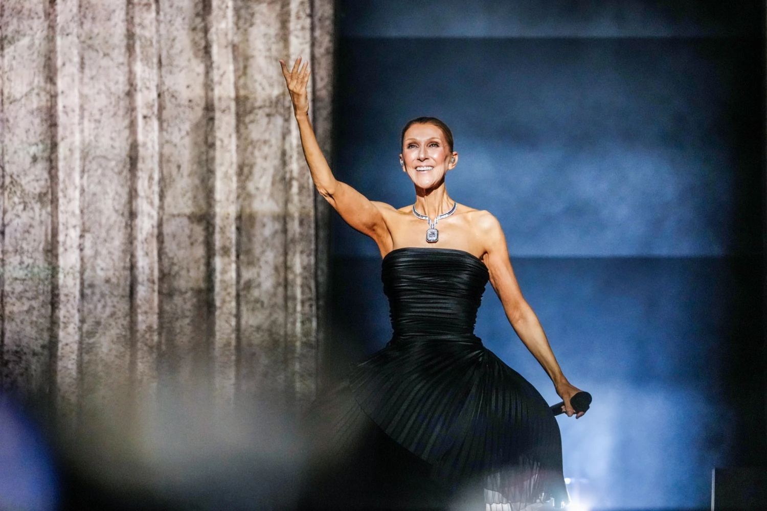 Singer Celine Dion performs during the opening concert of her 'Celine Dion Paris 2026' residency at the Plenitude Arena in Nanterre, outside Paris, on Sept. 12, 2026.