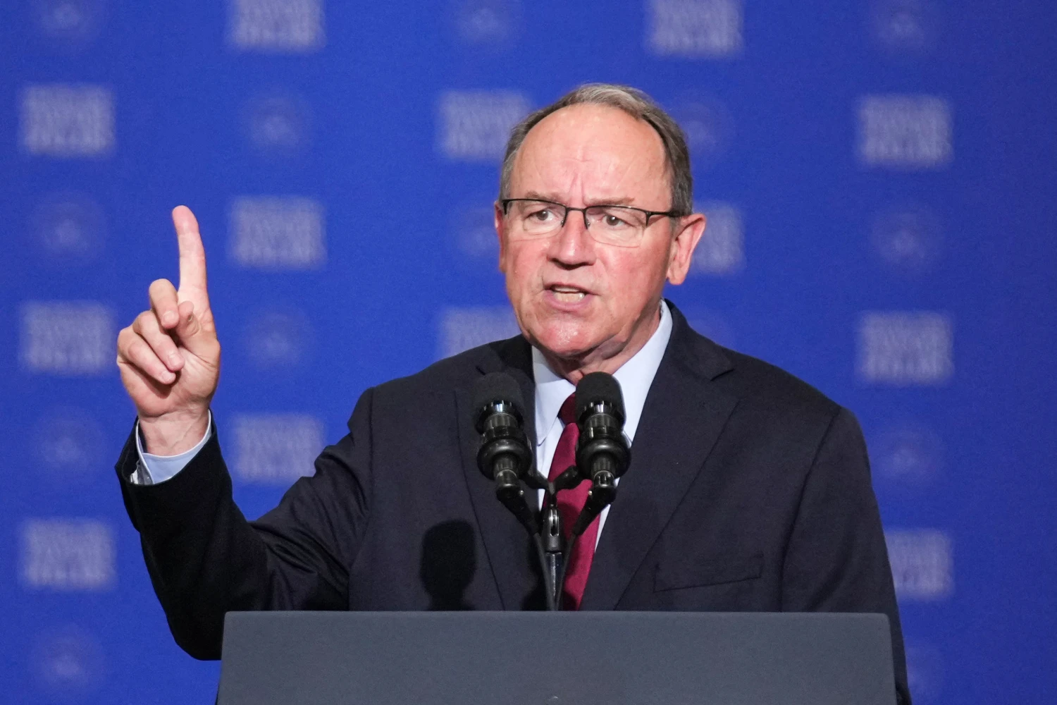 U.S. Representative Tom Tiffany, Republican from Wisconsin, speaks at an event in Milwaukee, Wisconsin, on July 8.