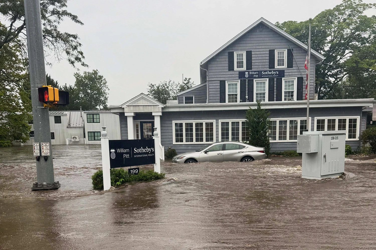 Flash flooding in Westport, Conn., on Sept. 13, 2026.