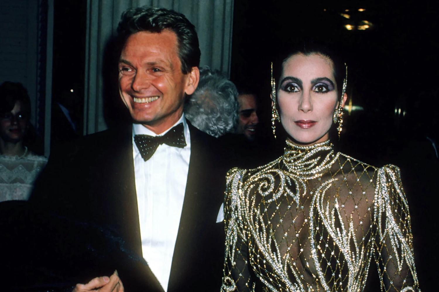 Bob Mackie and Cher attend the Costume Institute's gala at the Metropolitan Museum of Art in 1985.