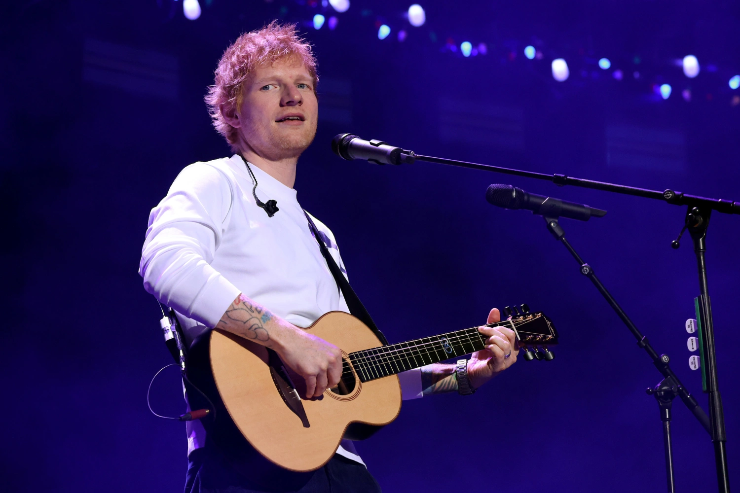 Ed Sheeran performs during iHeartRadio's Jingle Ball in December 2025.