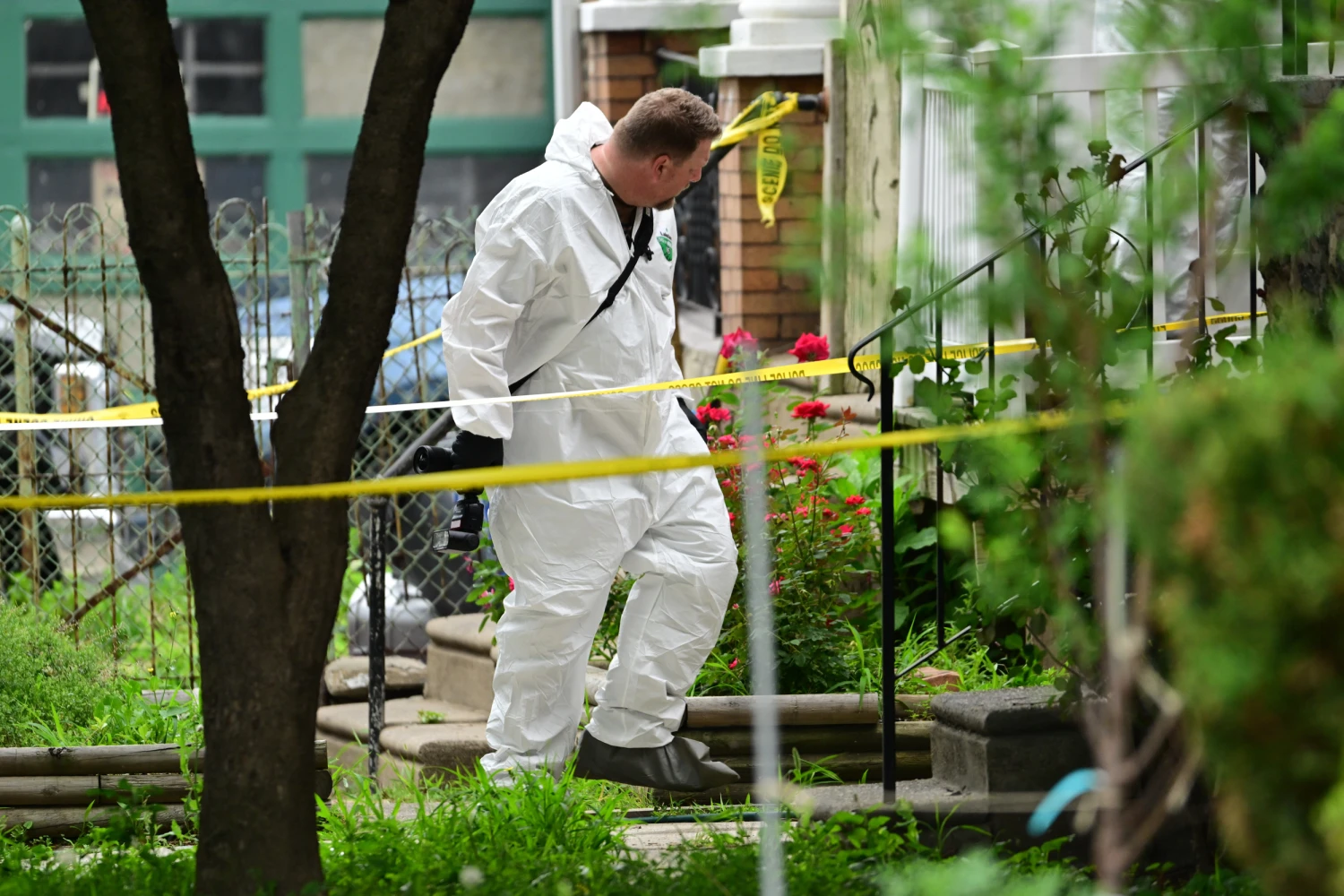 FBI agents investigate the home of Eugene Horsch in Philadelphia on June 27, 2026.
