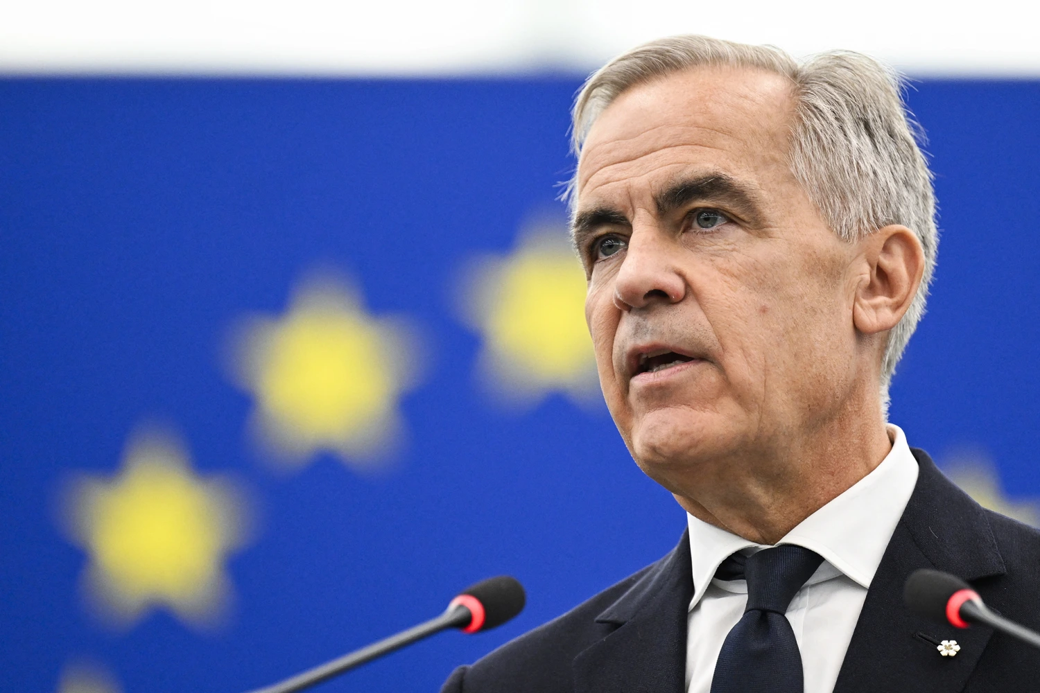 Canadian Prime Minister Mark Carney at the European Parliament in Strasbourg, France, on Thursday.