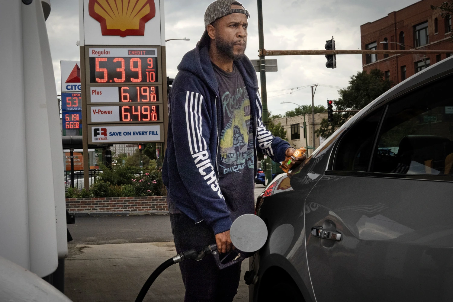 A gas station in Chicago on September 15, 2026.