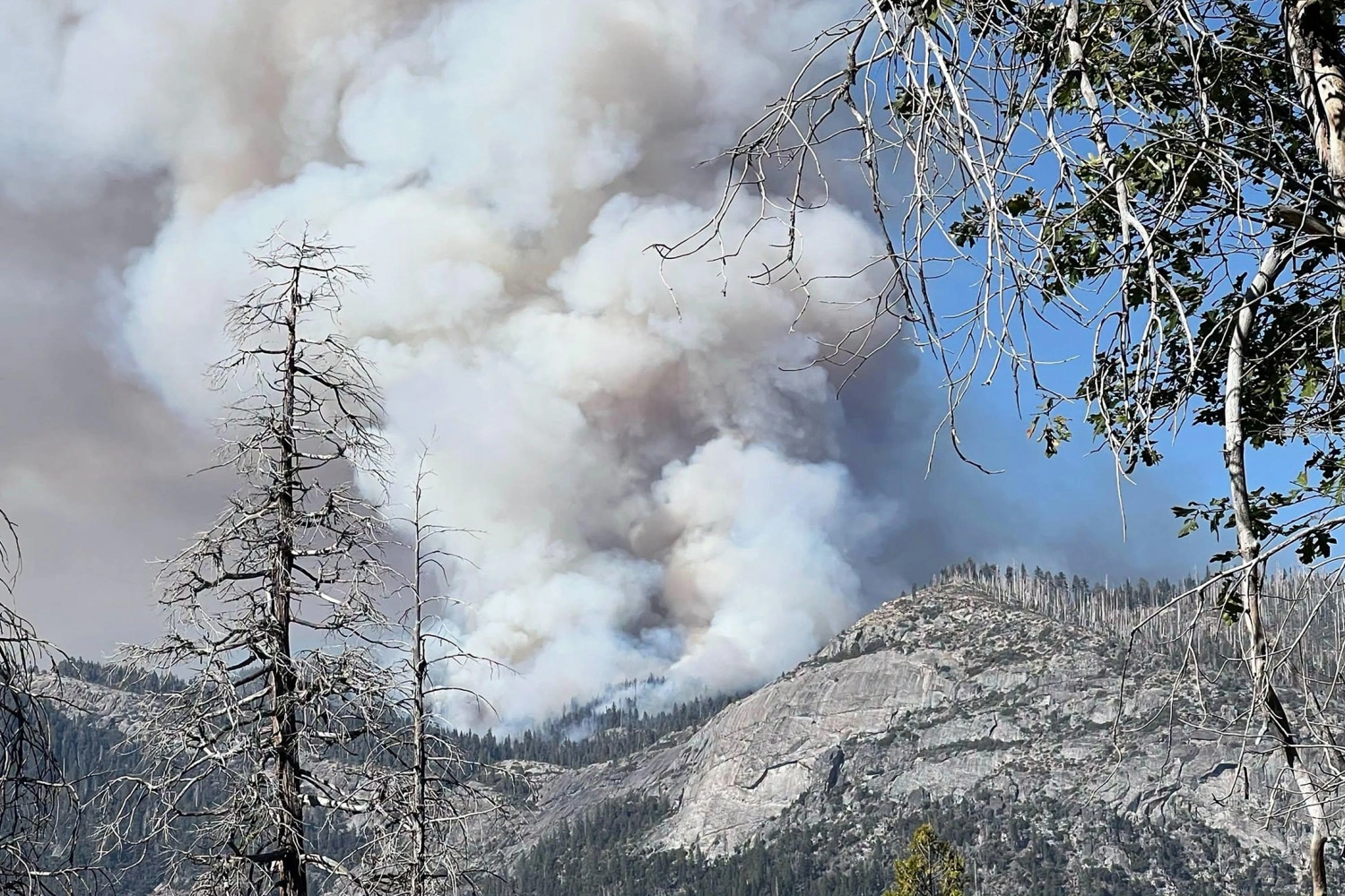 This photo provided by the National Parks Service shows the Dome Fire burning in Yosemite National Park on Tuesday, Sept. 15, 2026.