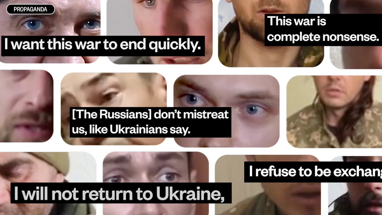 Thousands of Russian propaganda videos of Ukrainian prisoners have been posted to Russian social media channels.