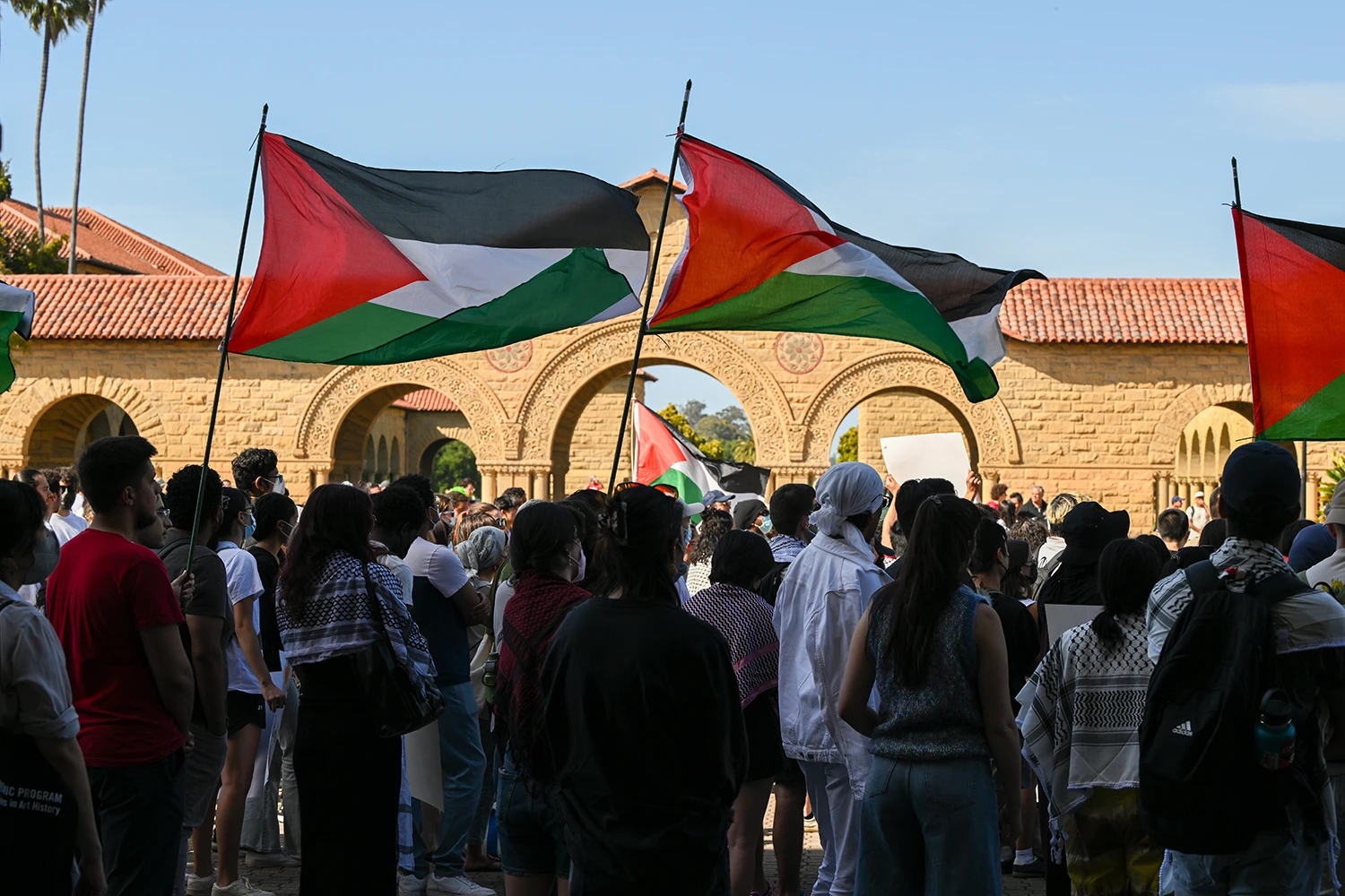 A Pro-Palestinian protest on the Stanford University campus in California on April 22, 2024.