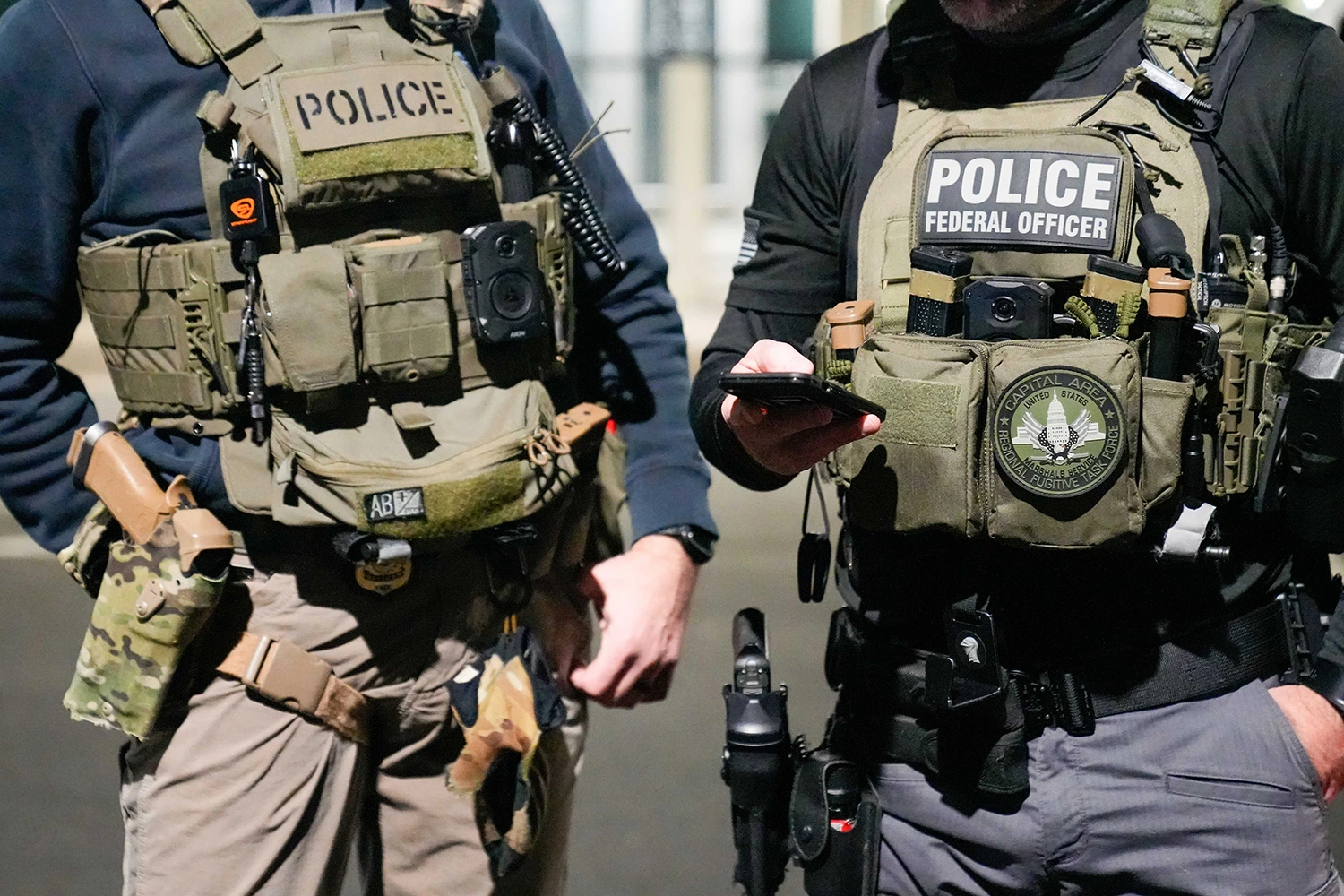 Federal officers in Washington, D.C., in 2025.