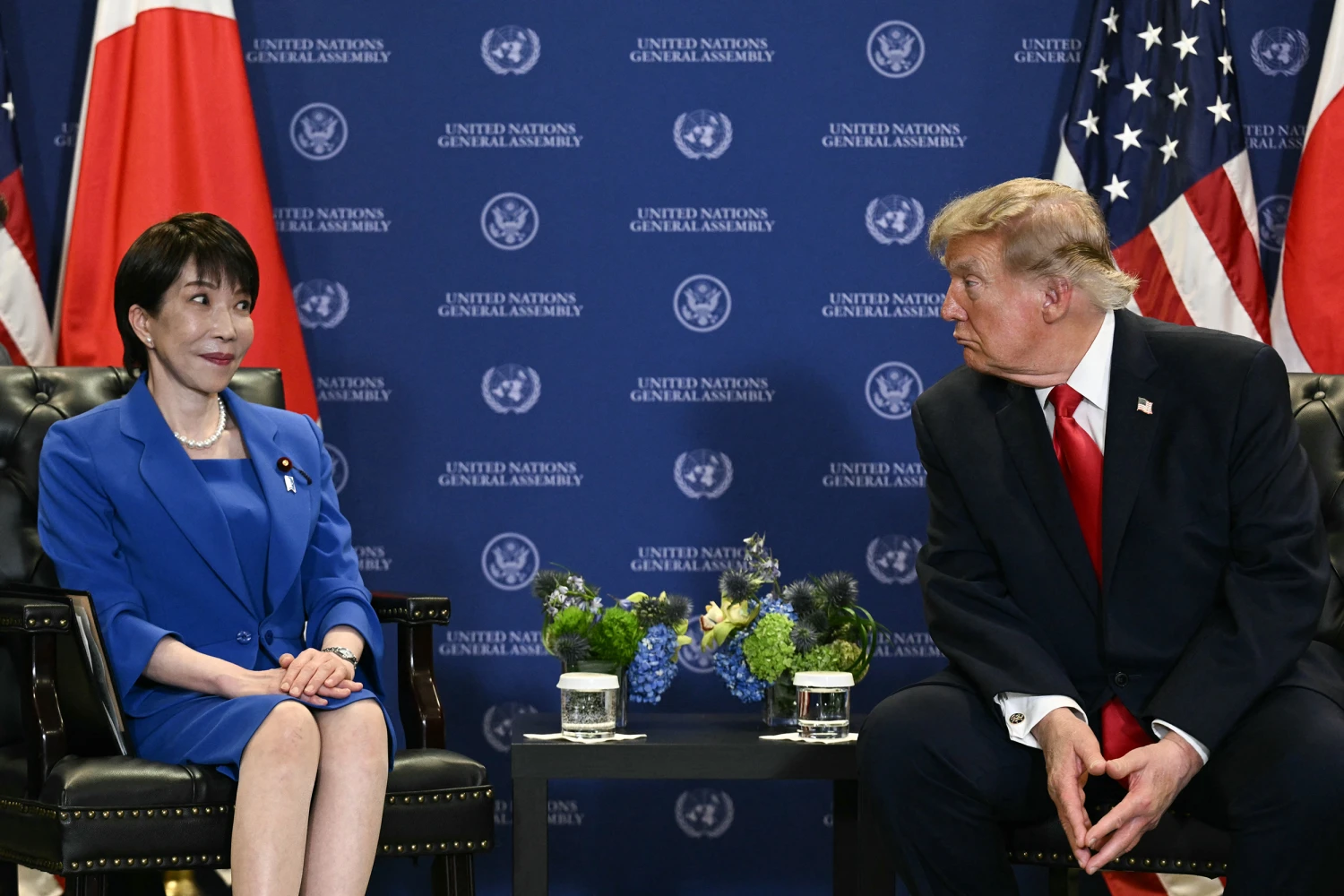 President Donald Trump meets with Japan's Prime Minister Sanae Takaichi on the sidelines of the 81st United Nations General Assembly in New York on September 22, 2026.