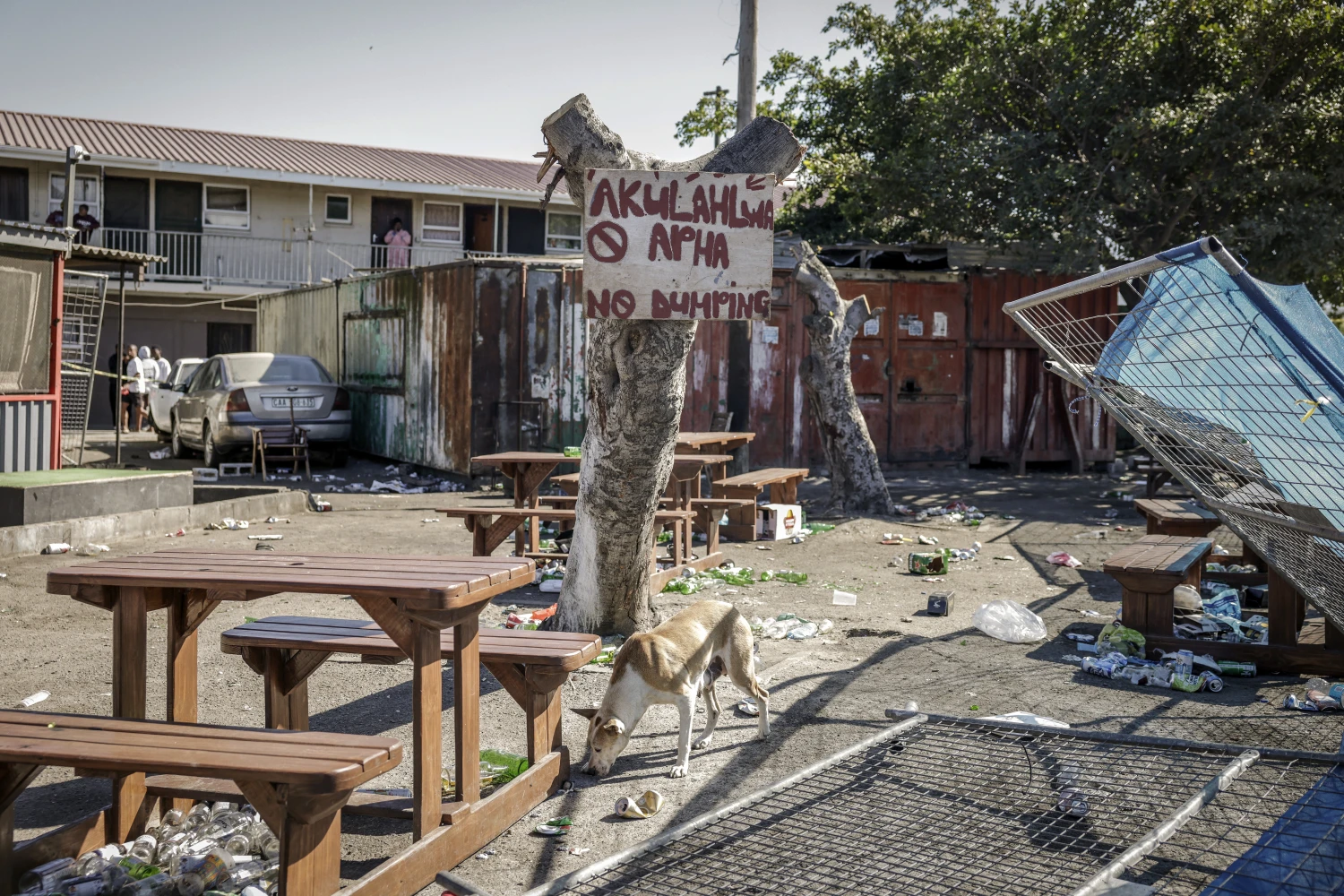 A general view of an entertainment venue in Somerset West on Sept. 27 after armed gunmen stormed the premises, in the latest violence to hit the crime-weary country.