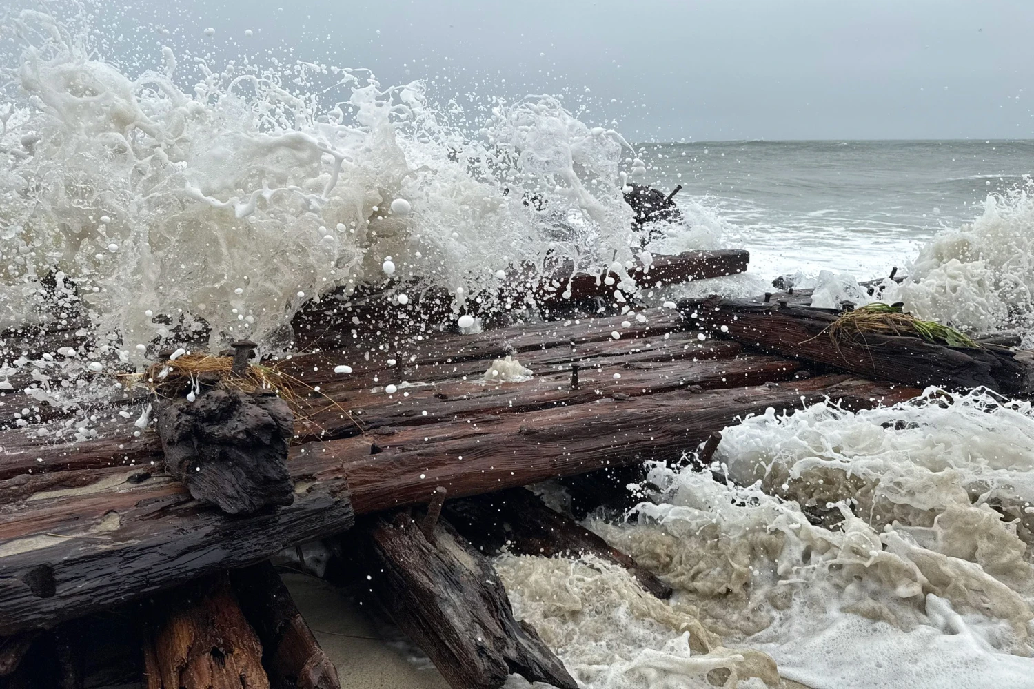Strong weather from this weekend’s powerful nor’easter helped uncover the remains of a shipwreck in the shores of Nantucket, Mass., from more than a century ago. Jason Graziadei spotted the new remnants of the ship on Nantucket’s south shore on Sept. 26, 2026.