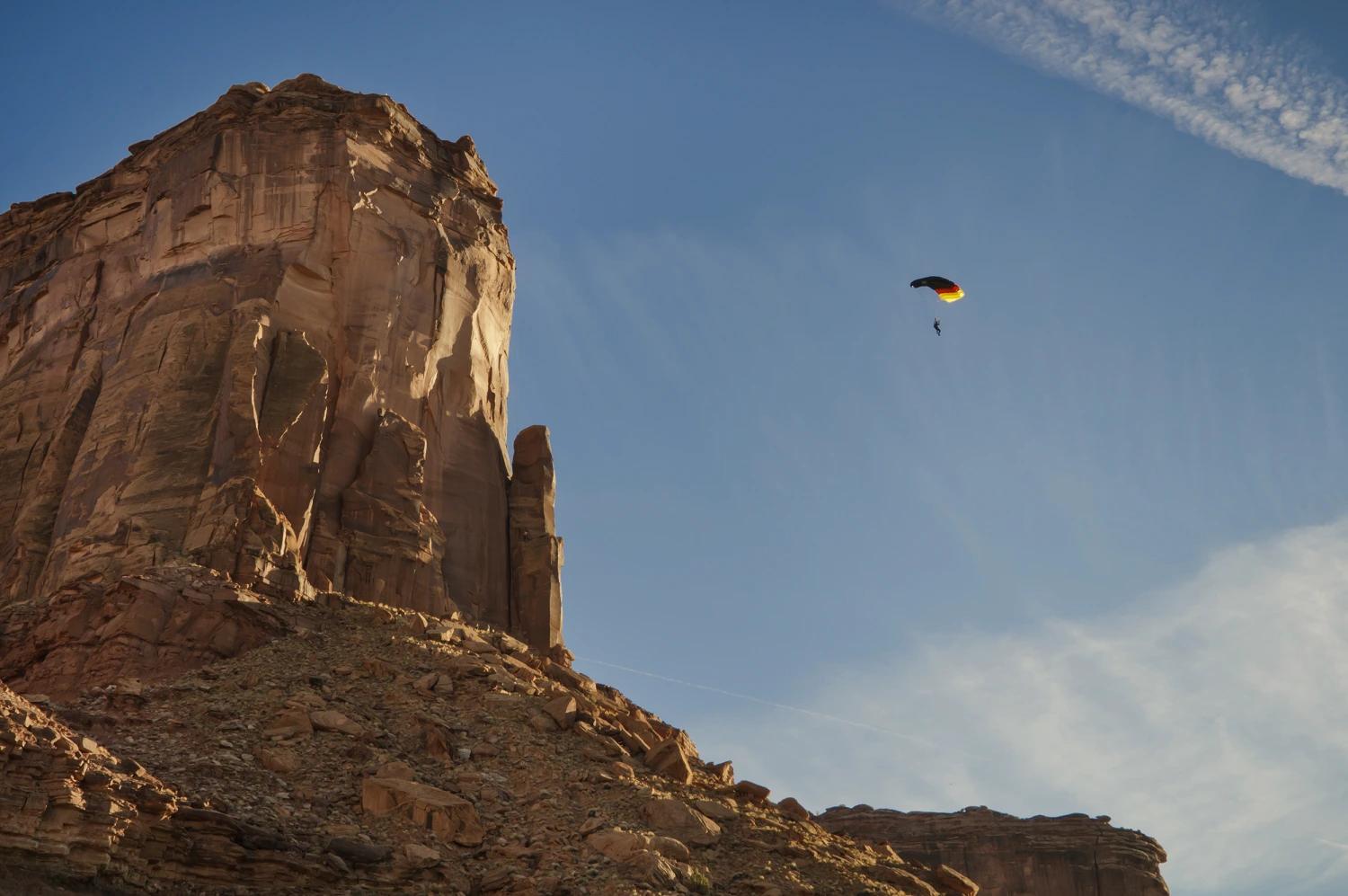 A BASE jumper in Utah on Dec. 4, 2011.