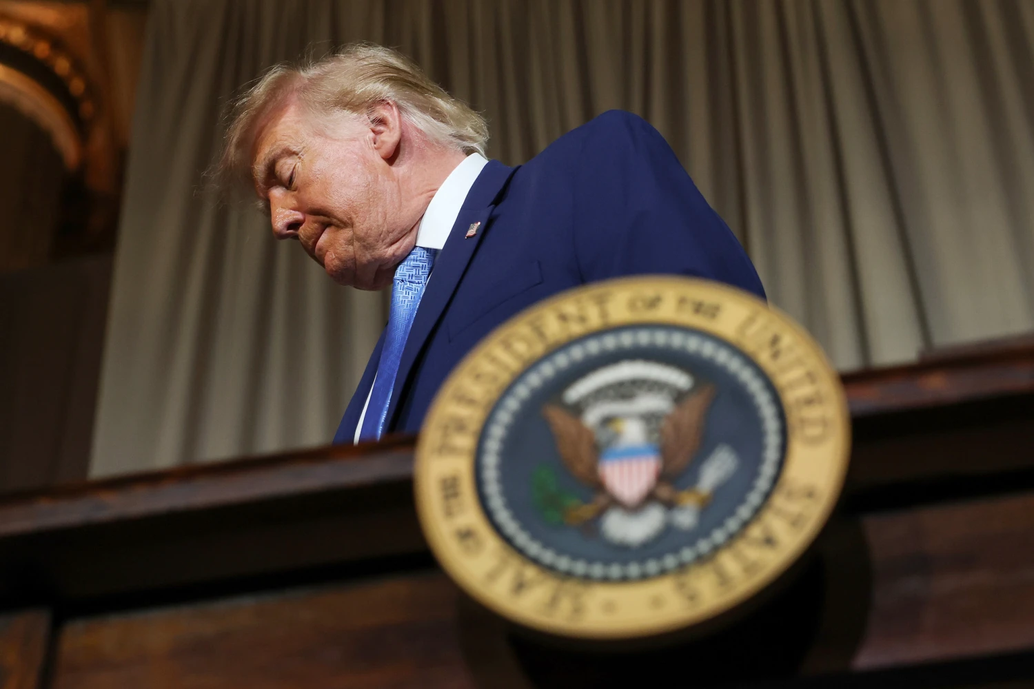 Donald Trump at the America.gov launch event at Andrew W. Mellon Auditorium on Tuesday in Washington, DC.