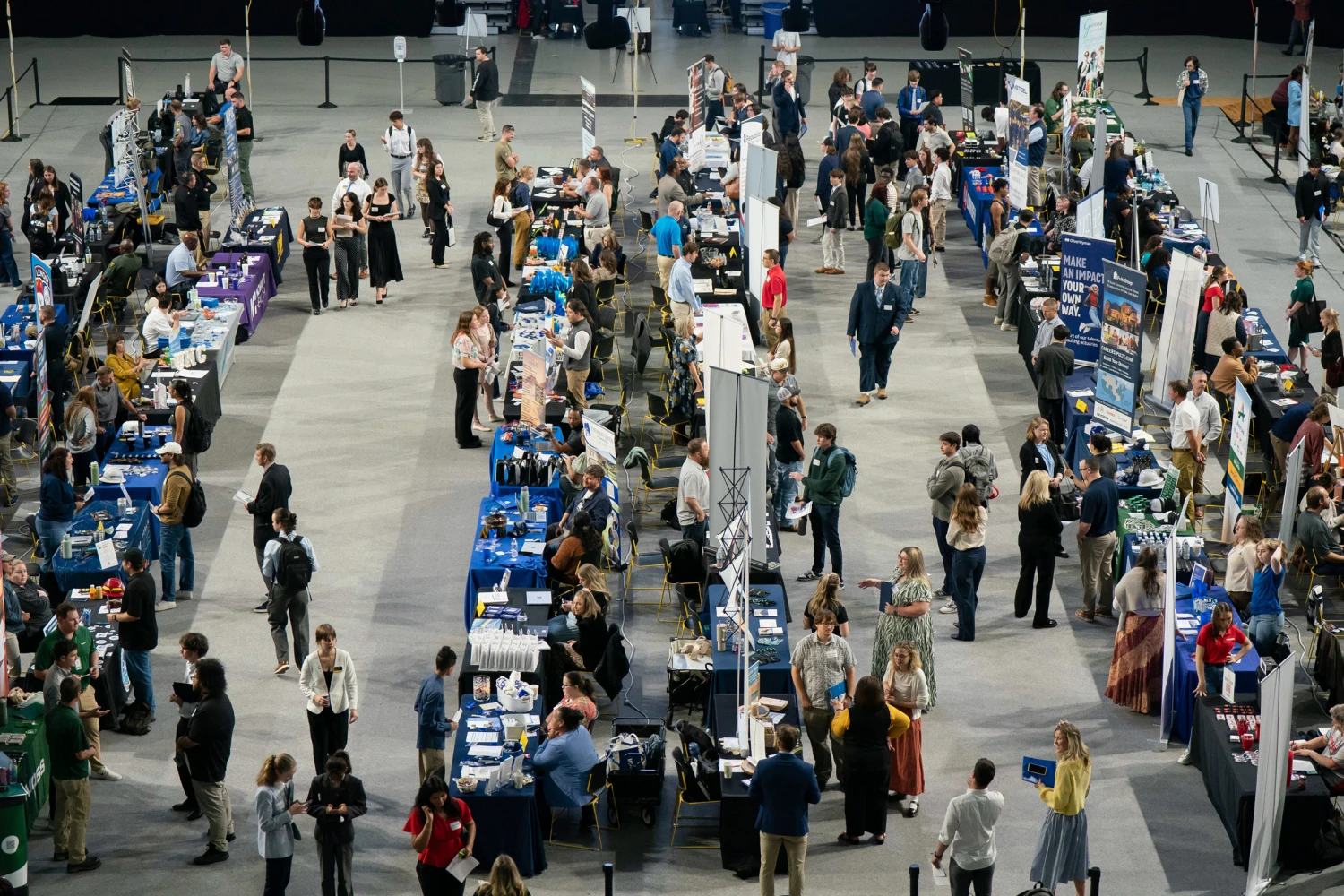 Job seekers at the Appalachian State University internship and job fair in Boone, North Carolina, US, on Oct. 1, 2025.