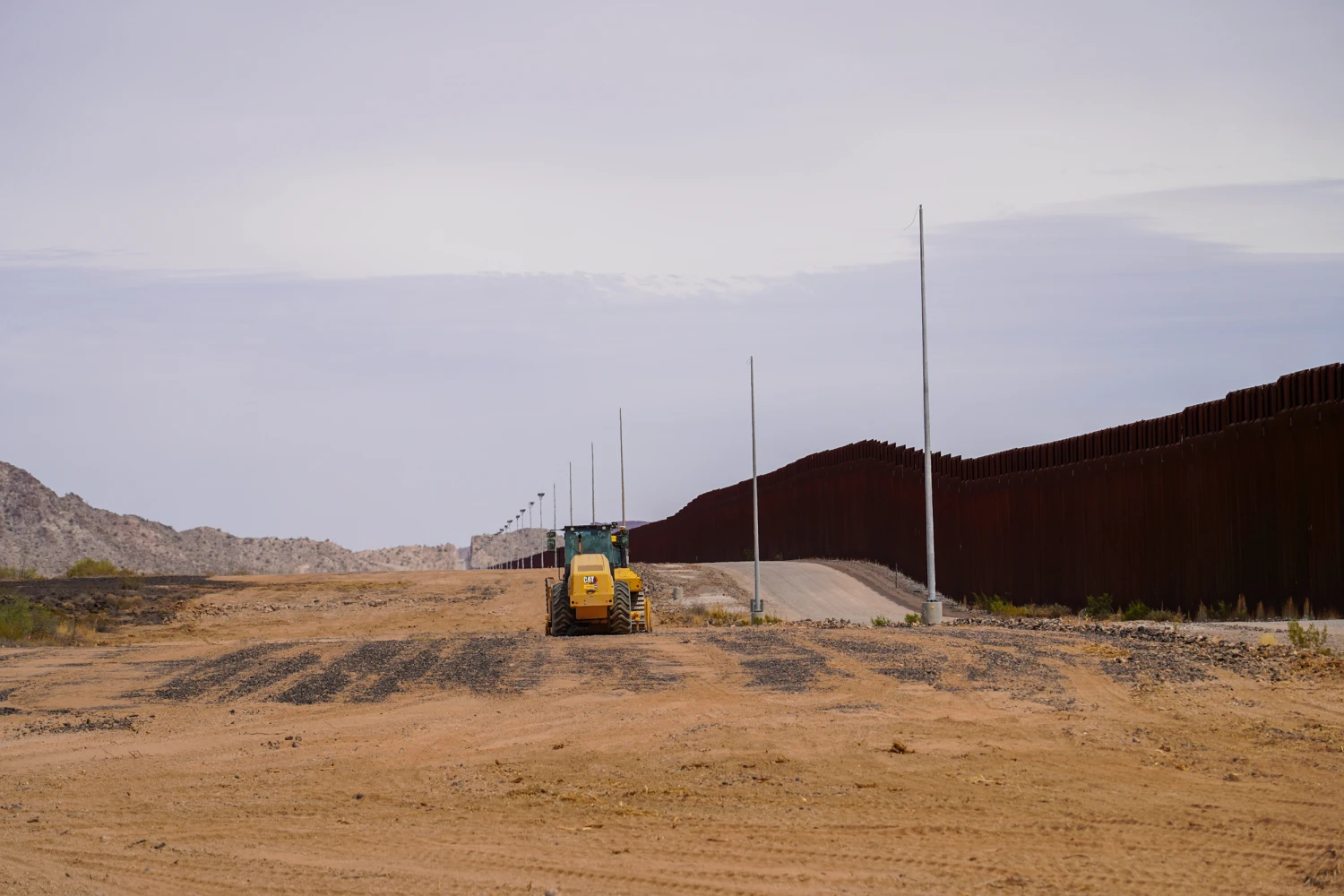 Site of the fish-shaped intaglio (geoglyph) damaged by border wall construction contractors at Cabeza Prieta National Wildlife Refuge.