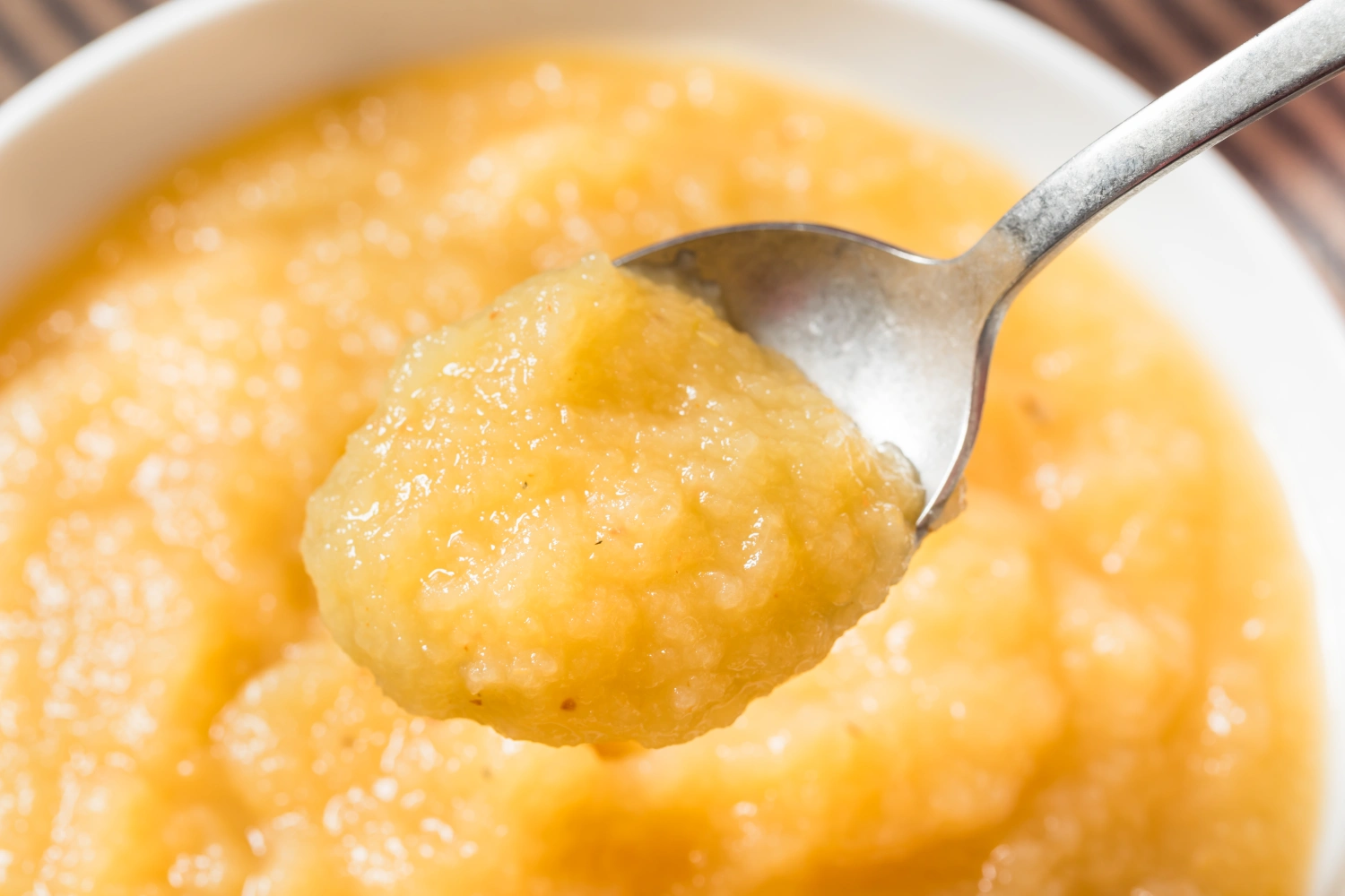 Organic Healthy Raw Apple Sauce in a Bowl