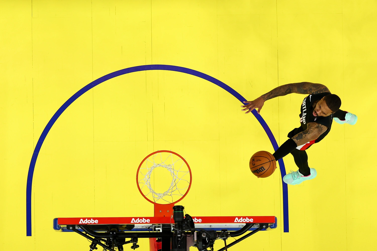 Damian Lillard of the Portland Trail Blazers against the Golden State Warriors during preseason on October 16, 2026 in San Francisco.