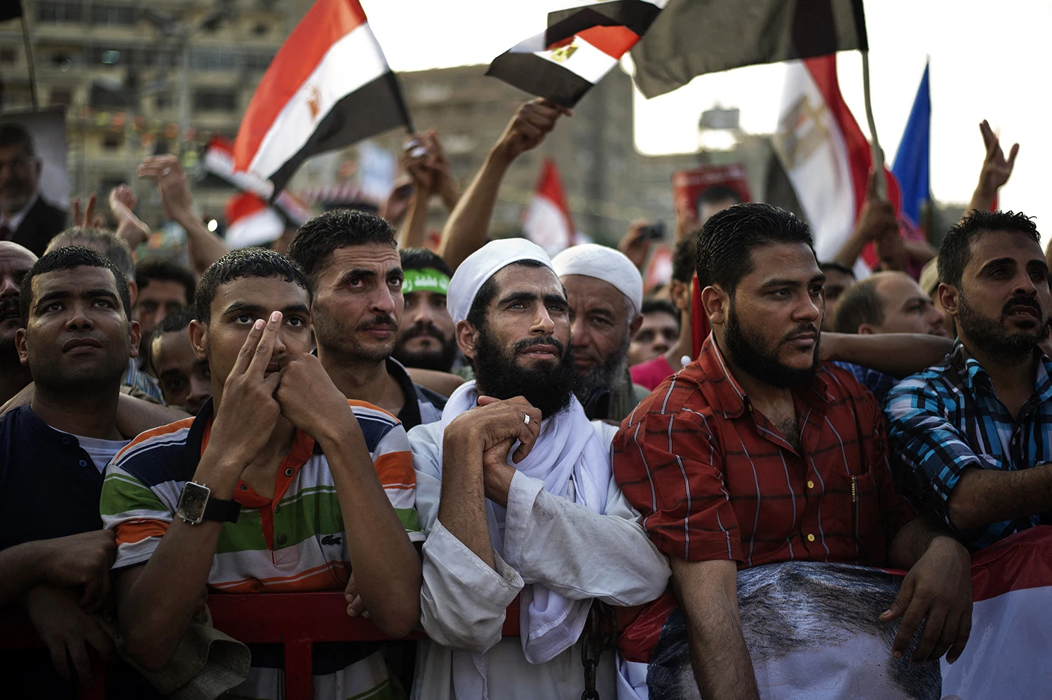 Muslim Brotherhood members in Cairo, Egypt in 2013.