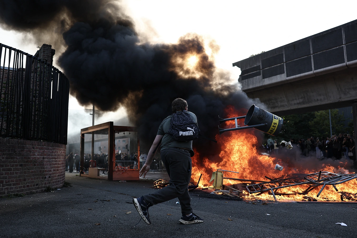A protest in Lille, northern France, on Oct. 1, 2026. Since late September, students have demonstrated outside schools over grievances ranging from timetables, class sizes and a shortage of teachers.