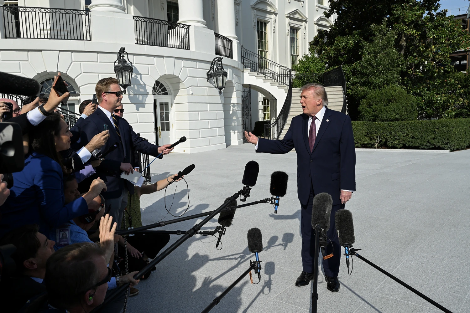 President Donald Trump walks to board Marine One as he departs from the South Lawn of the White House on October 2, 2026.