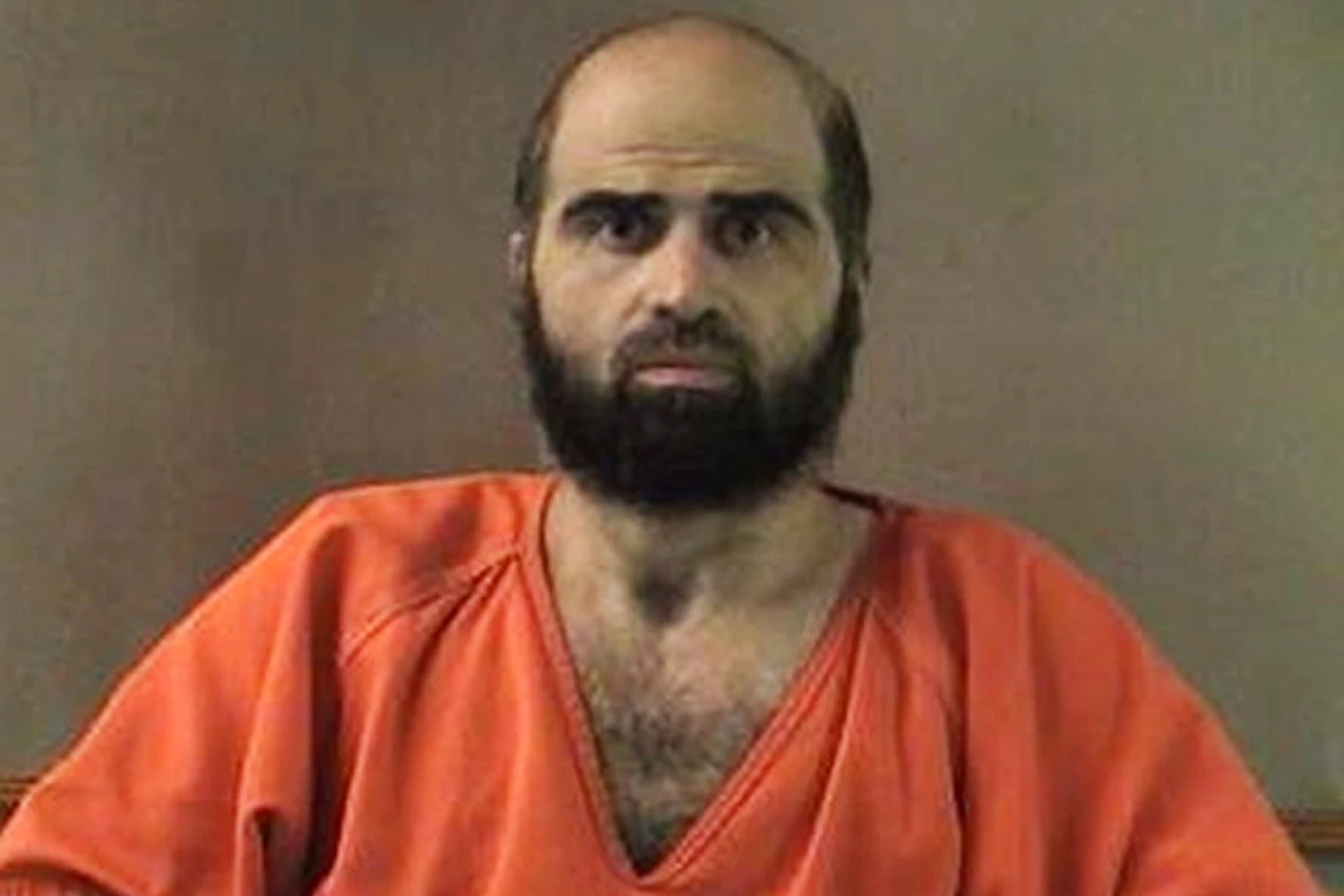 Former Army psychiatrist Maj. Nidal Hasan appeared in court on  Jan. 29, 2015, at Fort Leavenworth, Kan., where he is on military death row.
