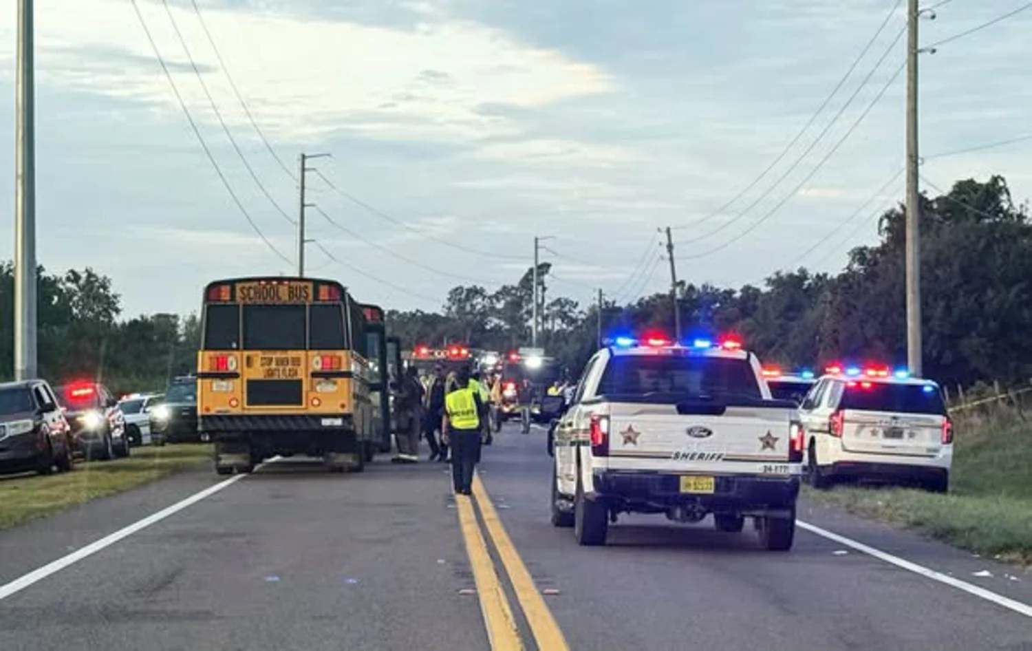 A school bus crash in Central Florida on Monday killed two people, including a 10th grade student, deputies said.