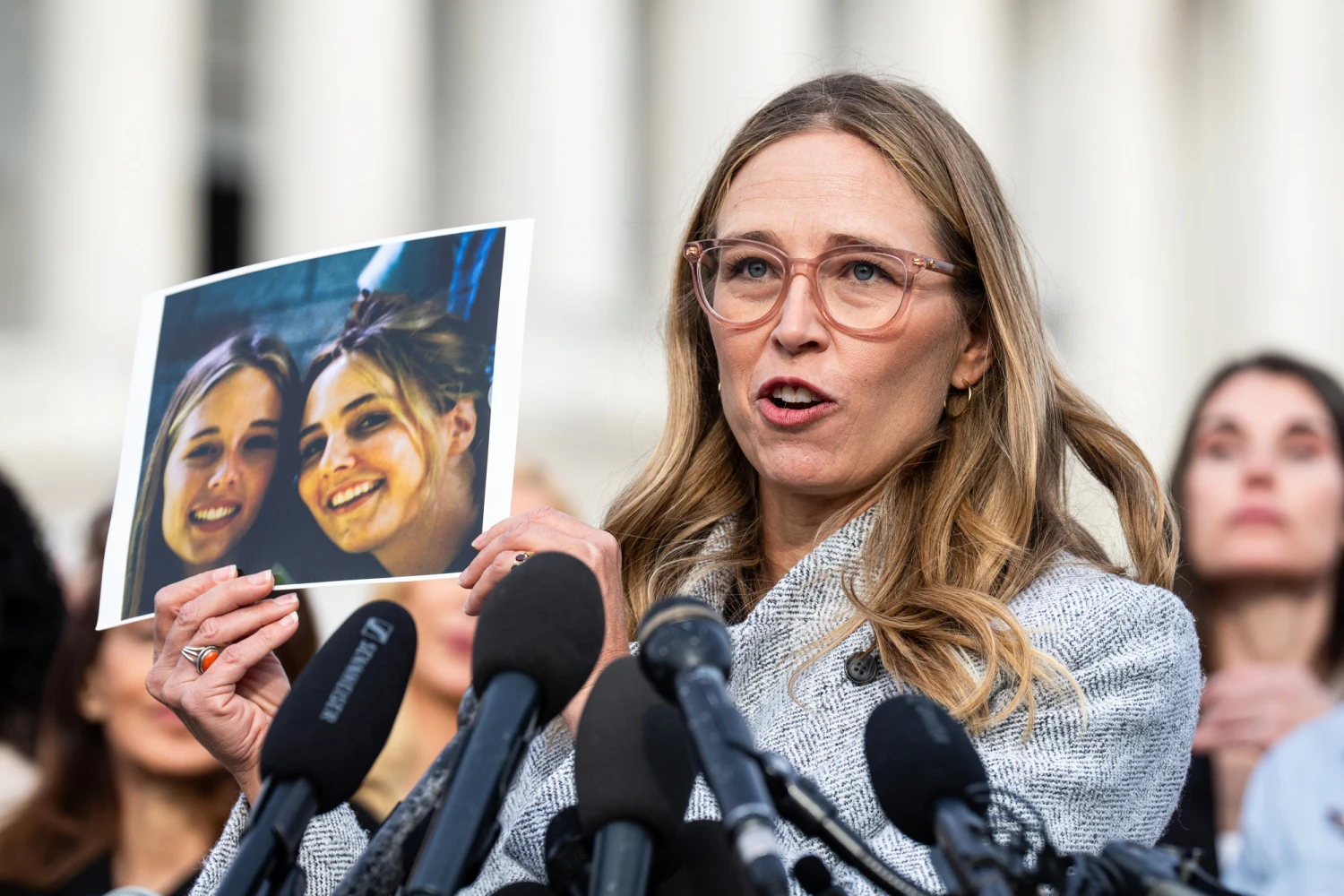 Annie Farmer, a Jeffrey Epstein survivor, at a news conference with other survivors outside the U.S. Capitol on Nov. 18.
