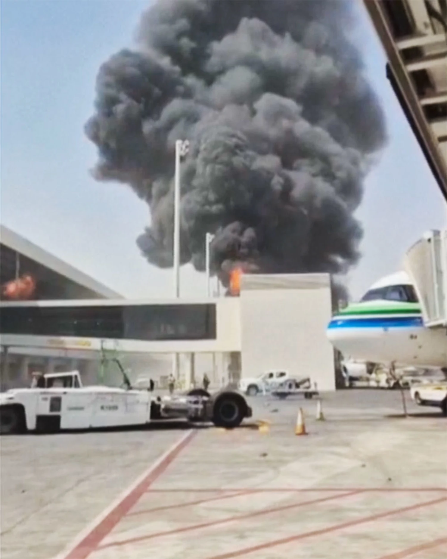 The aftermath of an explosion at King Khalid International Airport in Riyadh, Saudi Arabia on Oct. 8, 2026.