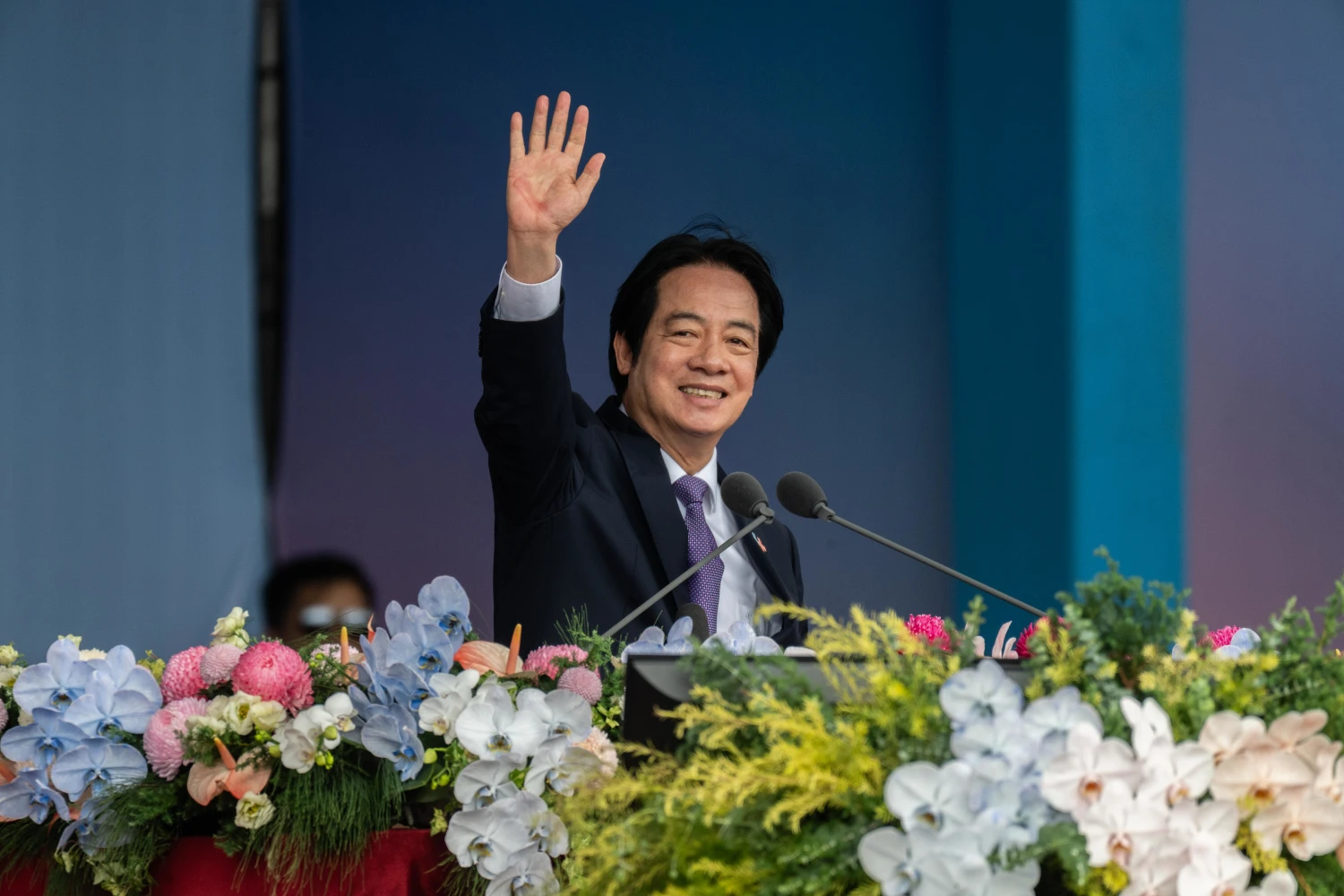 Lai Ching-te, Taiwan's president, during the National Day celebration in Taipei, Taiwan, on Saturday, Oct. 10.