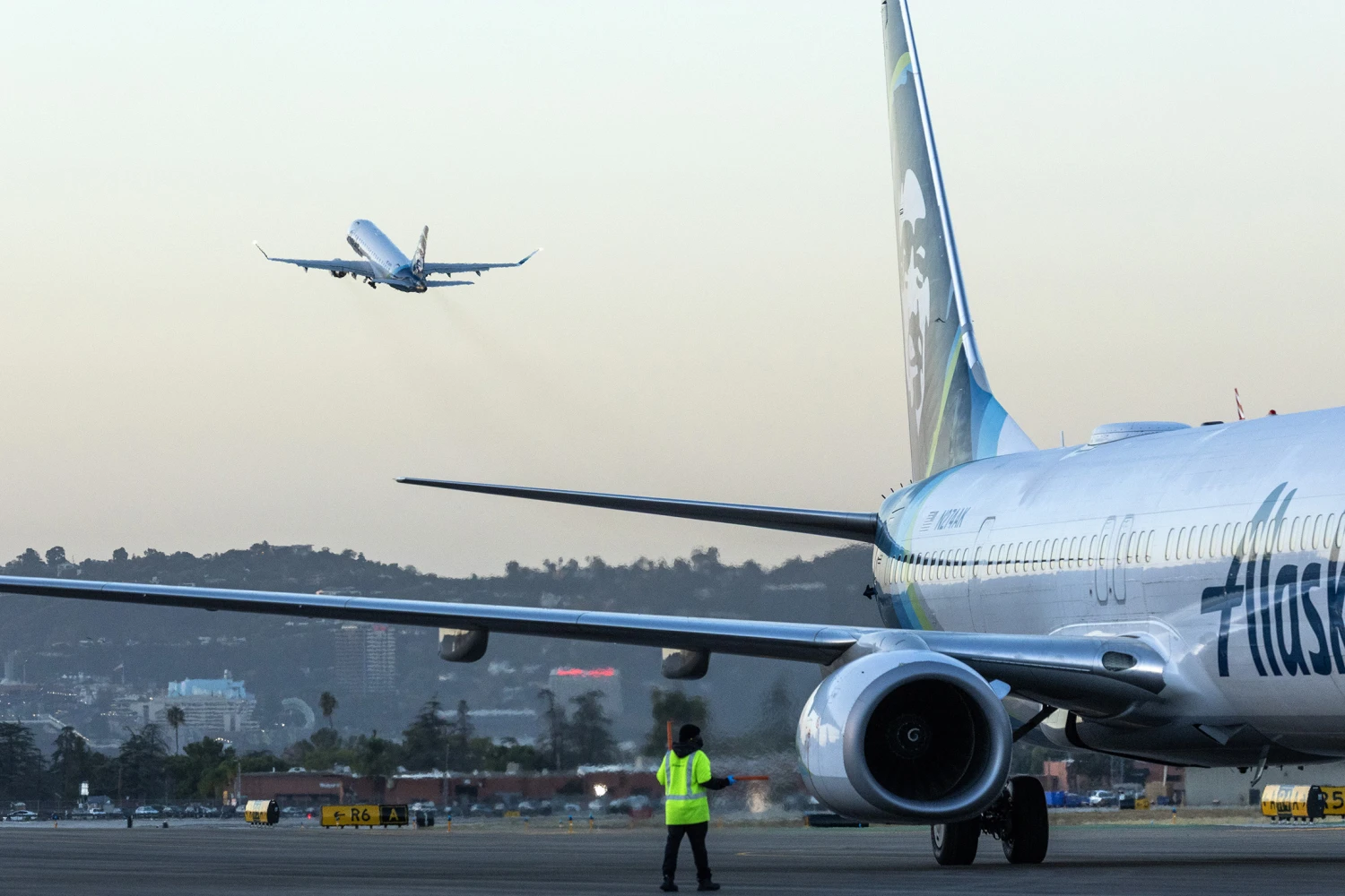 BURBANK, CA - OCTOBER 13, 2026: Alaska Airlines flight 3401 airborne to Santa Rosa was the first flight from the new terminal at Hollywood Burbank Airport on Oct. 13, 2026.
