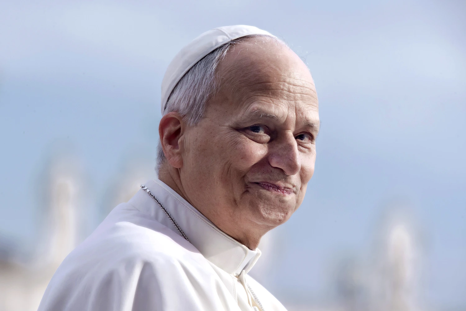Pope Leo XIV in St. Peter's Square at the Vatican on Saturday.
