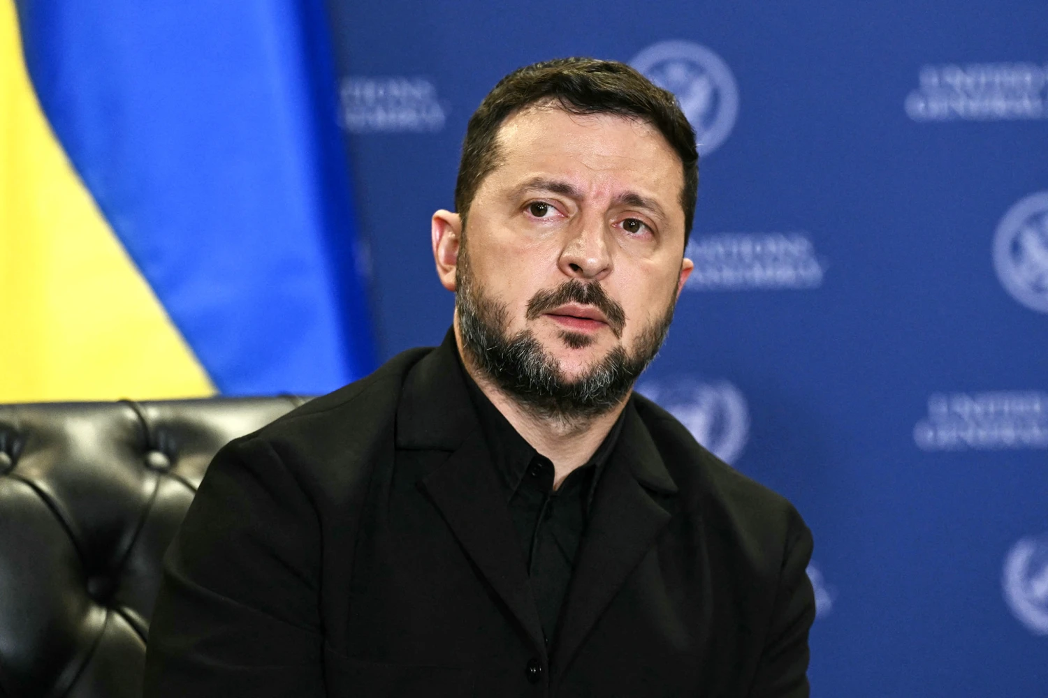 Ukraine's President Volodymyr Zelensky looks on as he meets with US President Donald Trump on the sidelines of the 81st United Nations General Assembly in New York on September 22, 2026.