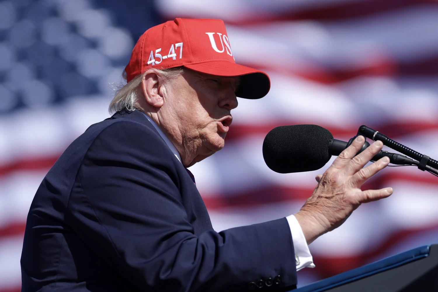 President Donald Trump speaks during a campaign rally at Laughlin/Bullhead International Airport on October 14, 2026 in Bullhead City, Arizona.