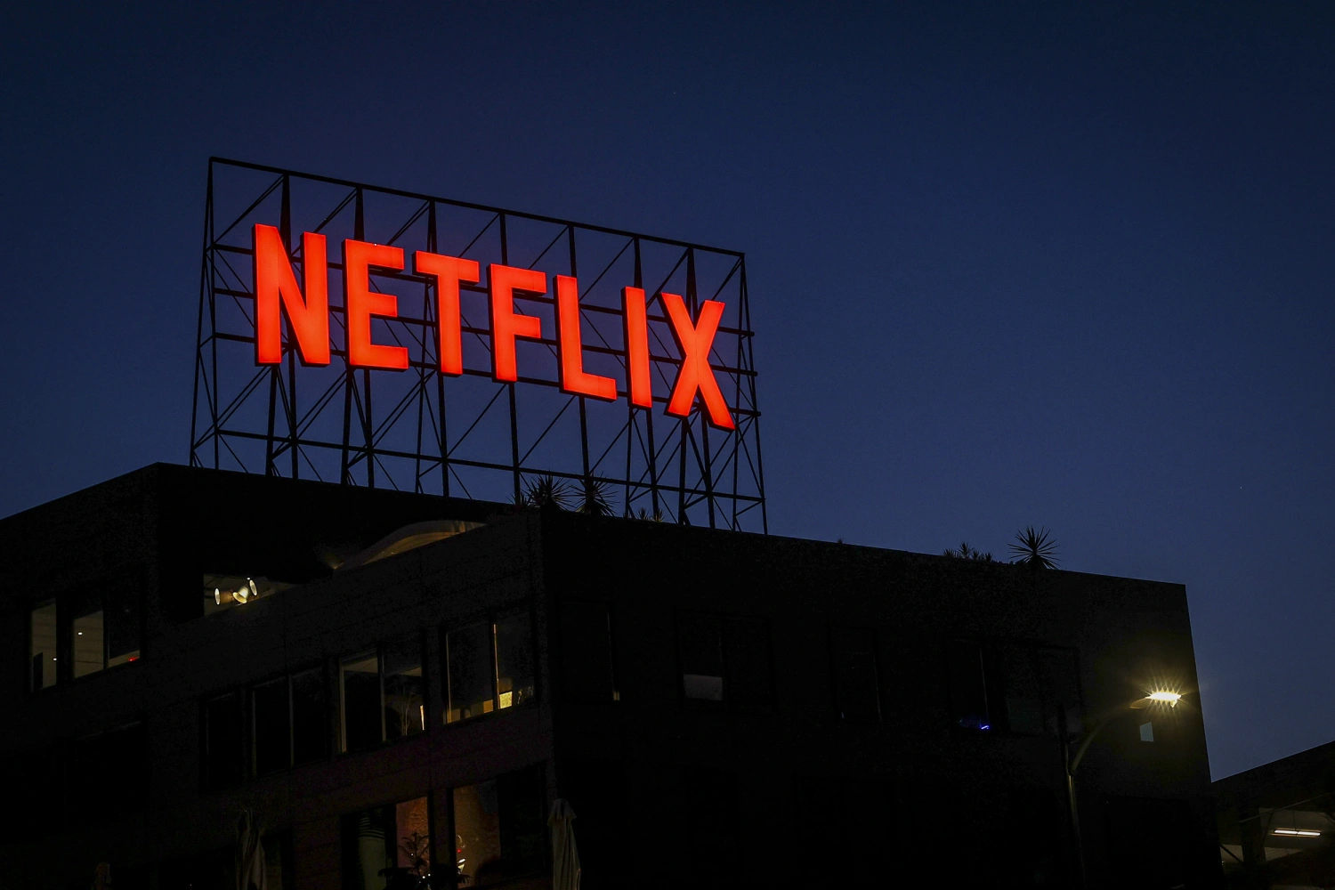 The Netflix logo in Los Angeles on May 29, 2026.