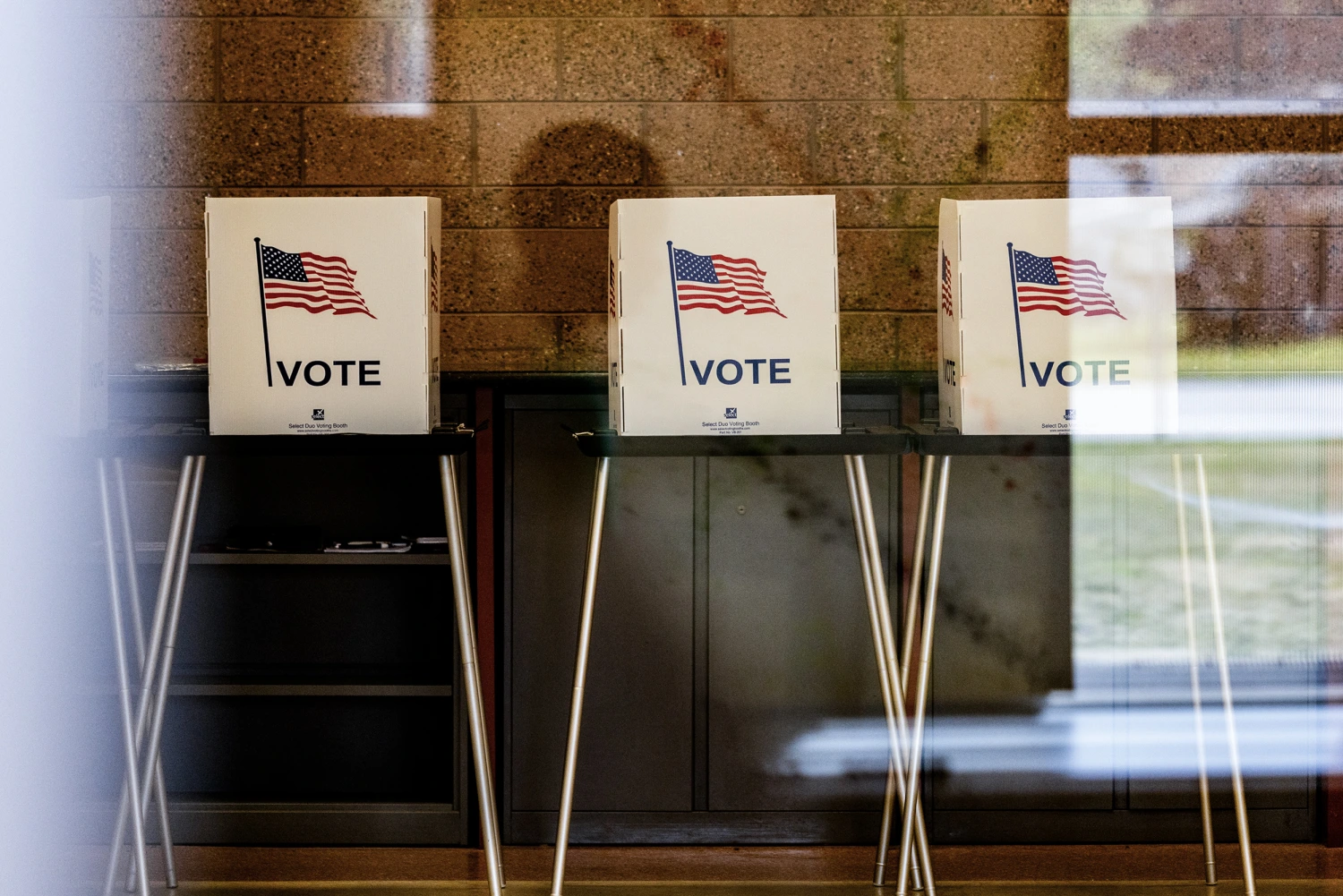 Voting booths inside a polling location at Farewell Recreation Center during a primary election in Detroit, Michigan, US, on Tuesday, Aug. 4, 2026.
