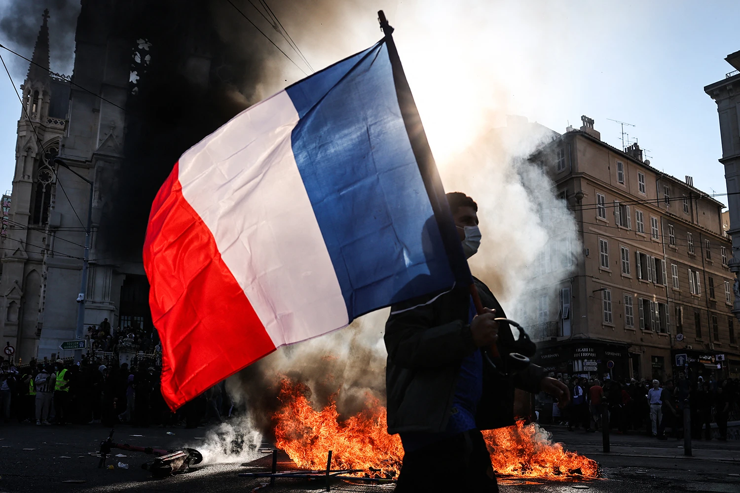 Protests against the high cost of living in Marseille, southern France on Oct. 17, 2026.