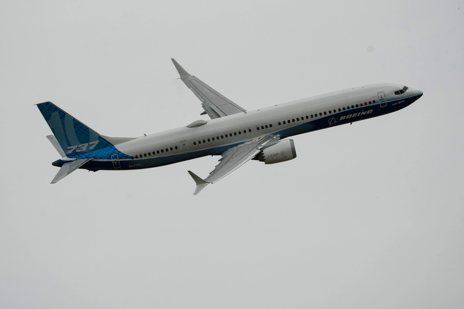 The Boeing 737 MAX 10 performs a demonstration flight during the Paris Air Show in Le Bourget, north of Paris, France, June 19, 2023.