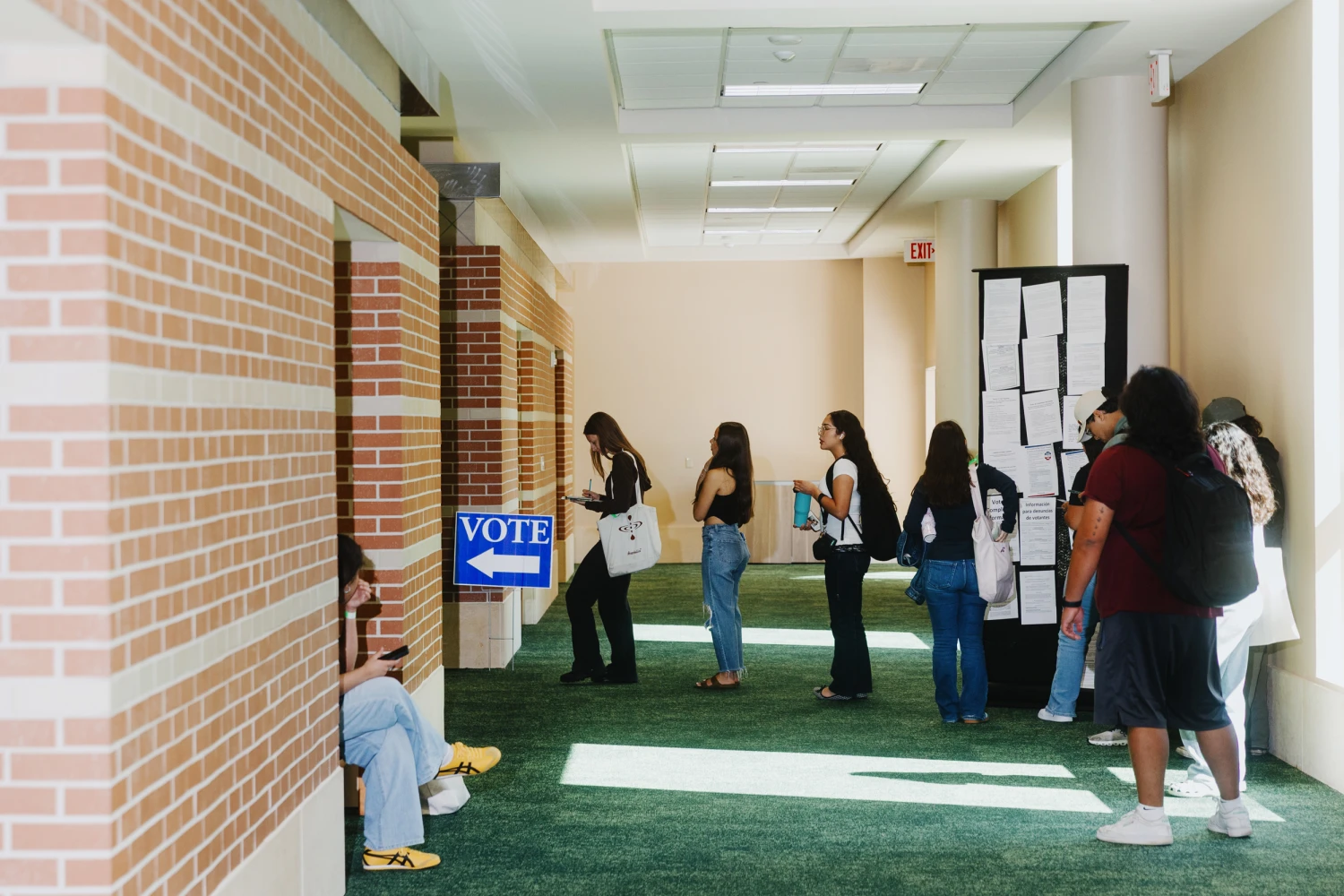 Voters in line on the first day of early voting for the midterm election in Texas on Oct. 19, 2026.