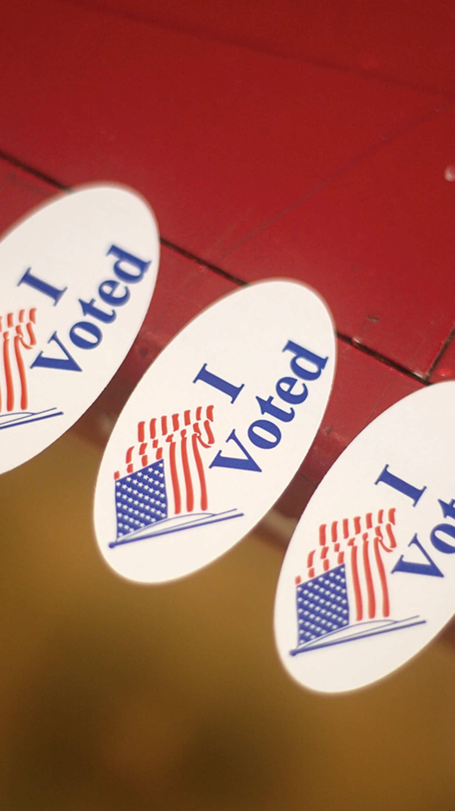 "I voted" stickers at Givens Recreation Center in Austin, Texas, on November 3, 2020.