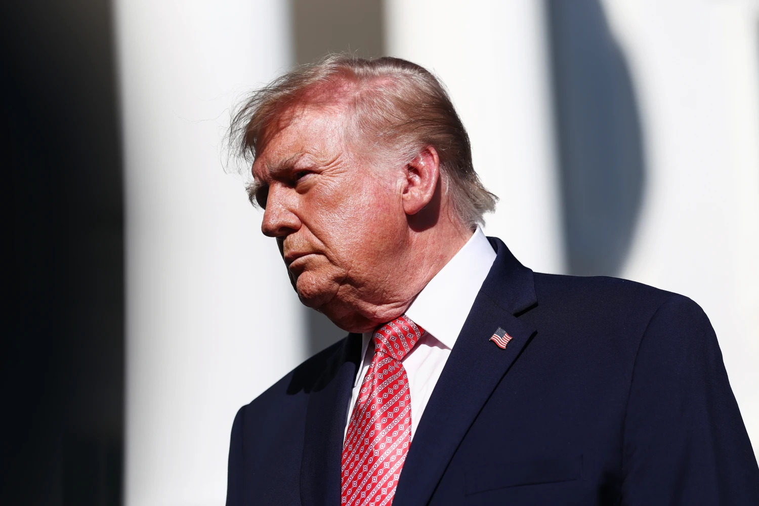 President Donald Trump as he departs the White House on October 19, 2026 in Washington, DC.